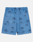 Weekend house kids - happy faces all over shorts - vintage blue