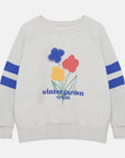 Weekend house kids - winter garden stripes sweatshirt - pearl grey