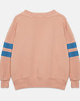 Weekend house kids - blue dog stripes sweatshirt - powder pink