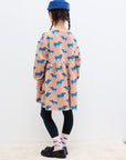 Weekend house kids - blue dog allver dress - dusty pink