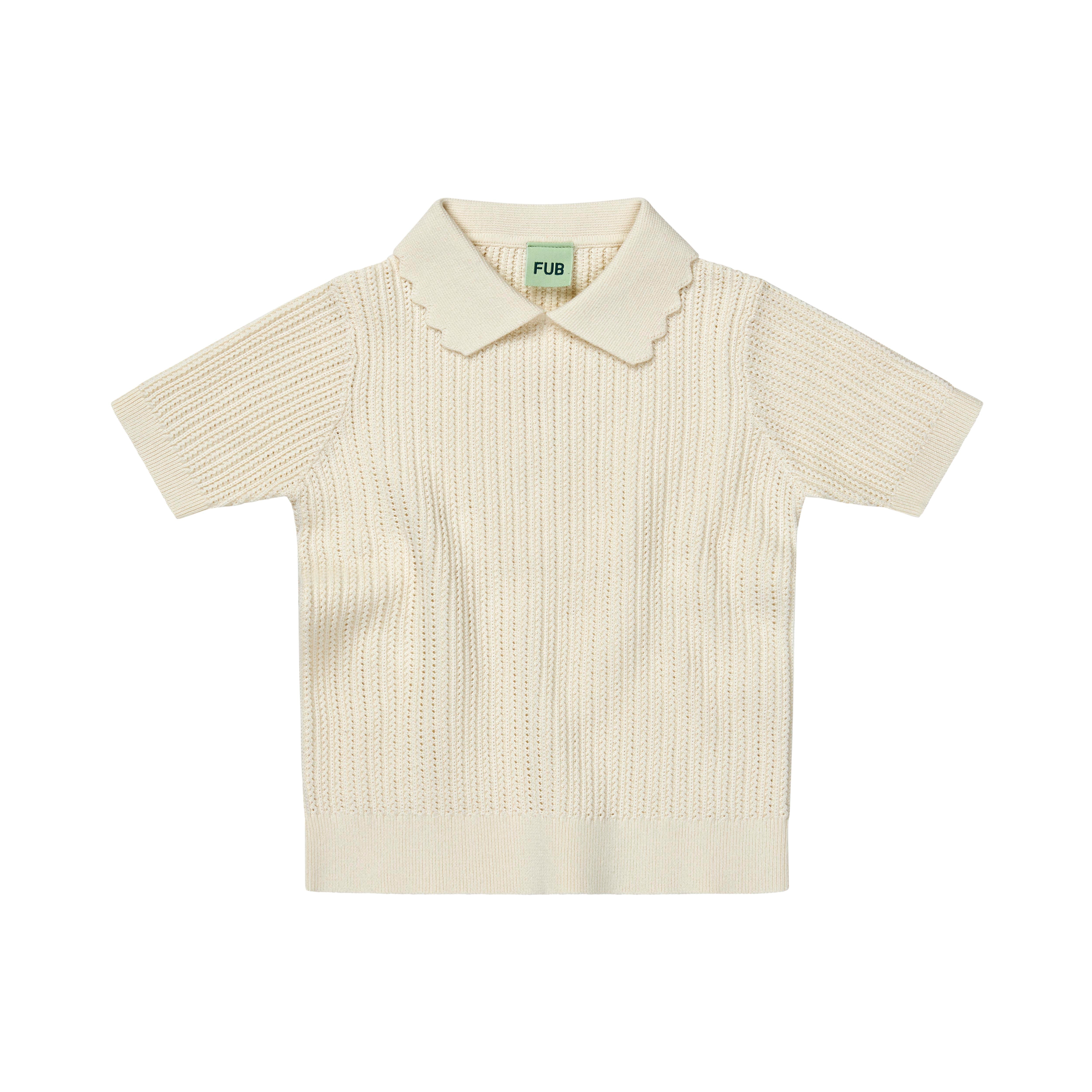 Fub - kids - pointelle rib tee - ecru