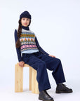 Molo - grace - 100% wool vest - humankind  argyle