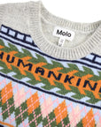 Molo - grace - 100% wool vest - humankind  argyle
