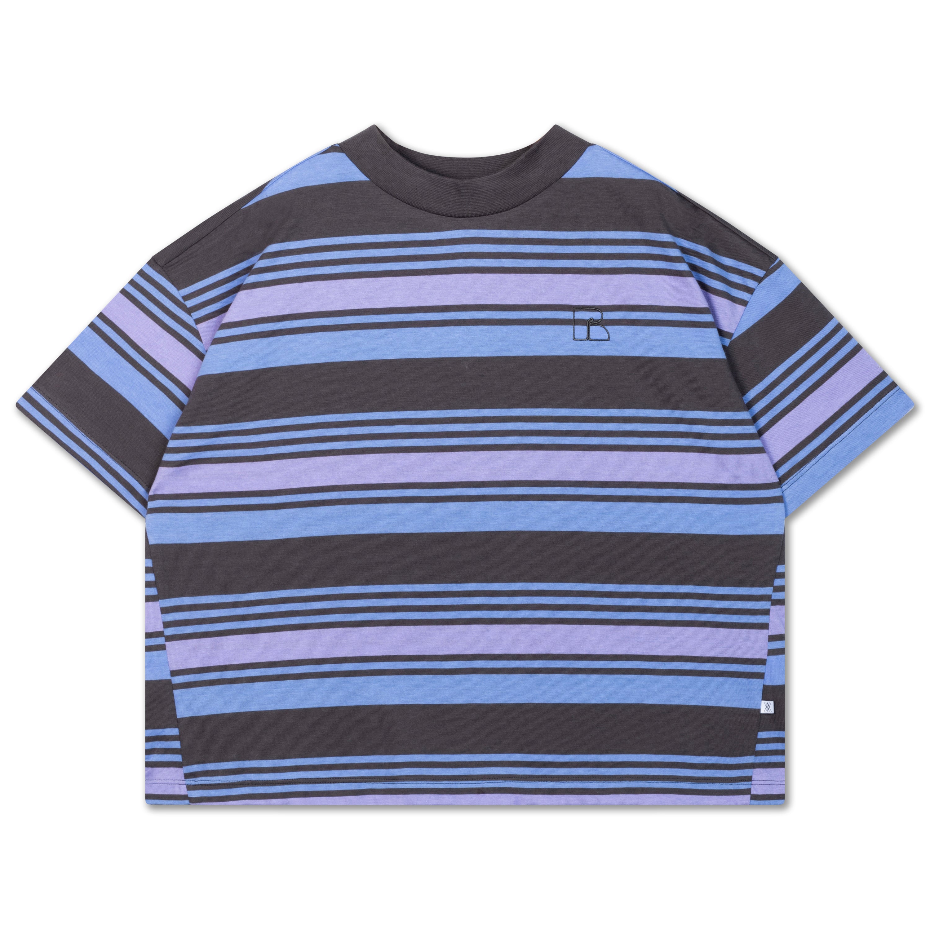 Repose Ams - boxy tee - grey purple stripe