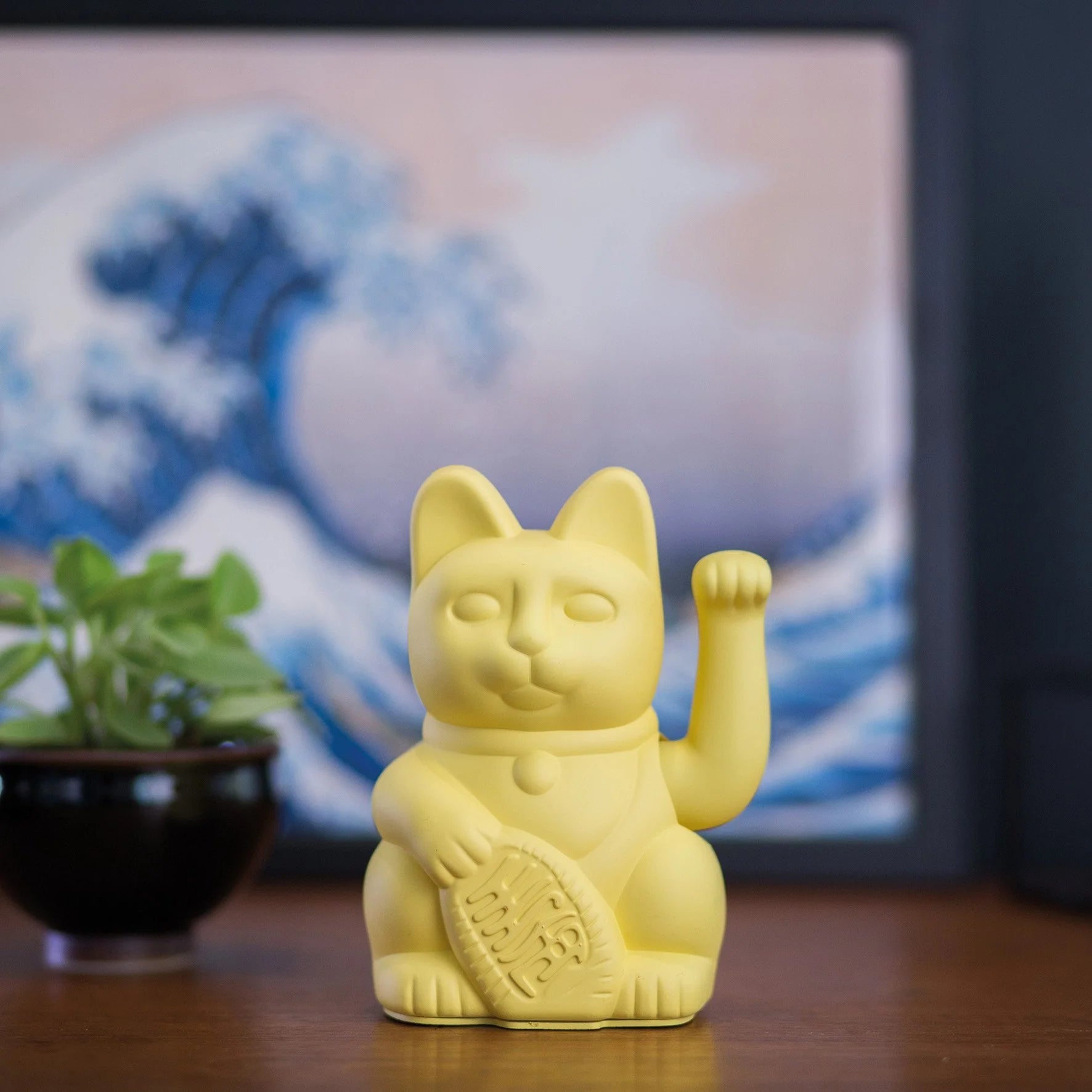 Lucky cat - prosperity waving cat - yellow