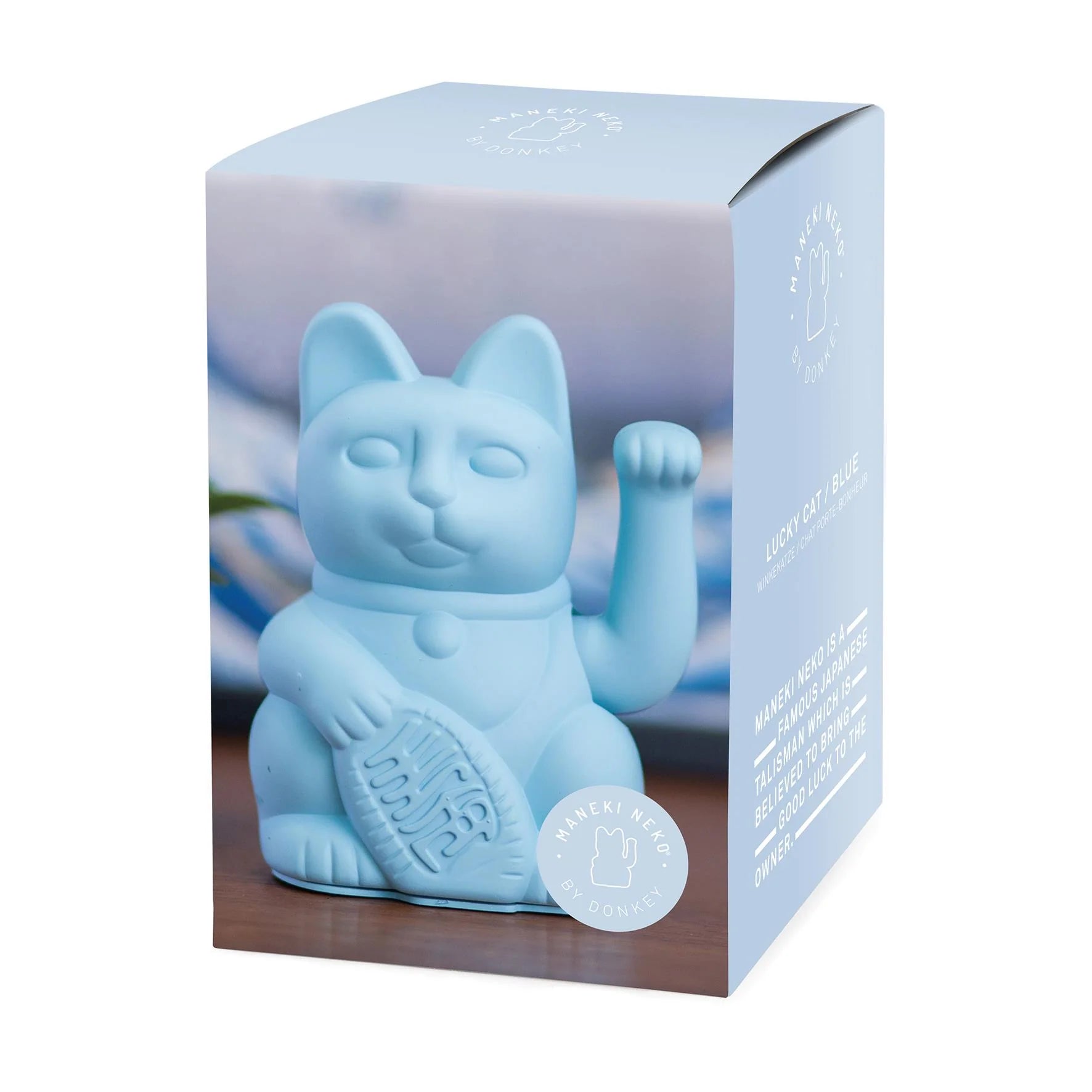 Lucky cat - tenderness waving cat - light blue