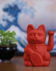 Lucky cat - courage waving cat - red