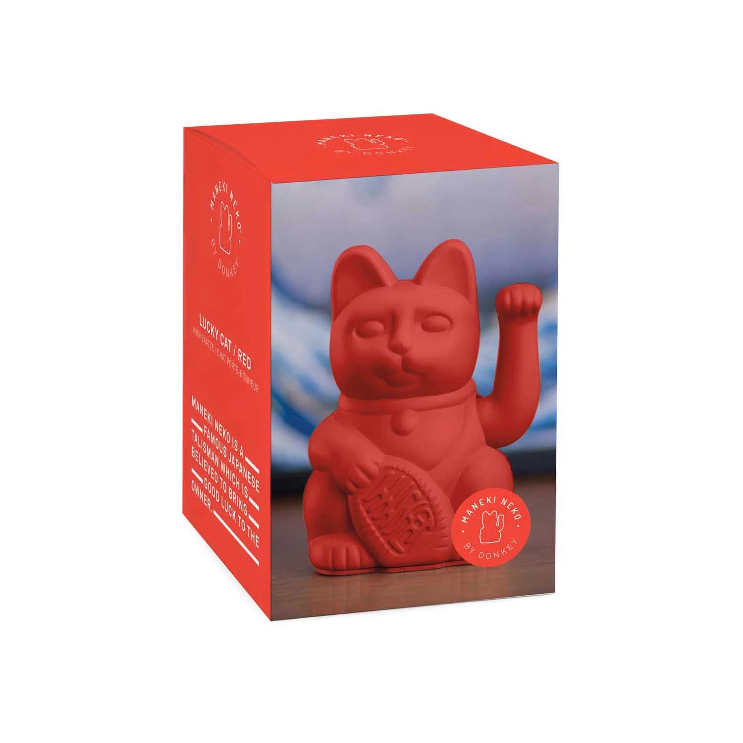 Lucky cat - courage waving cat - red