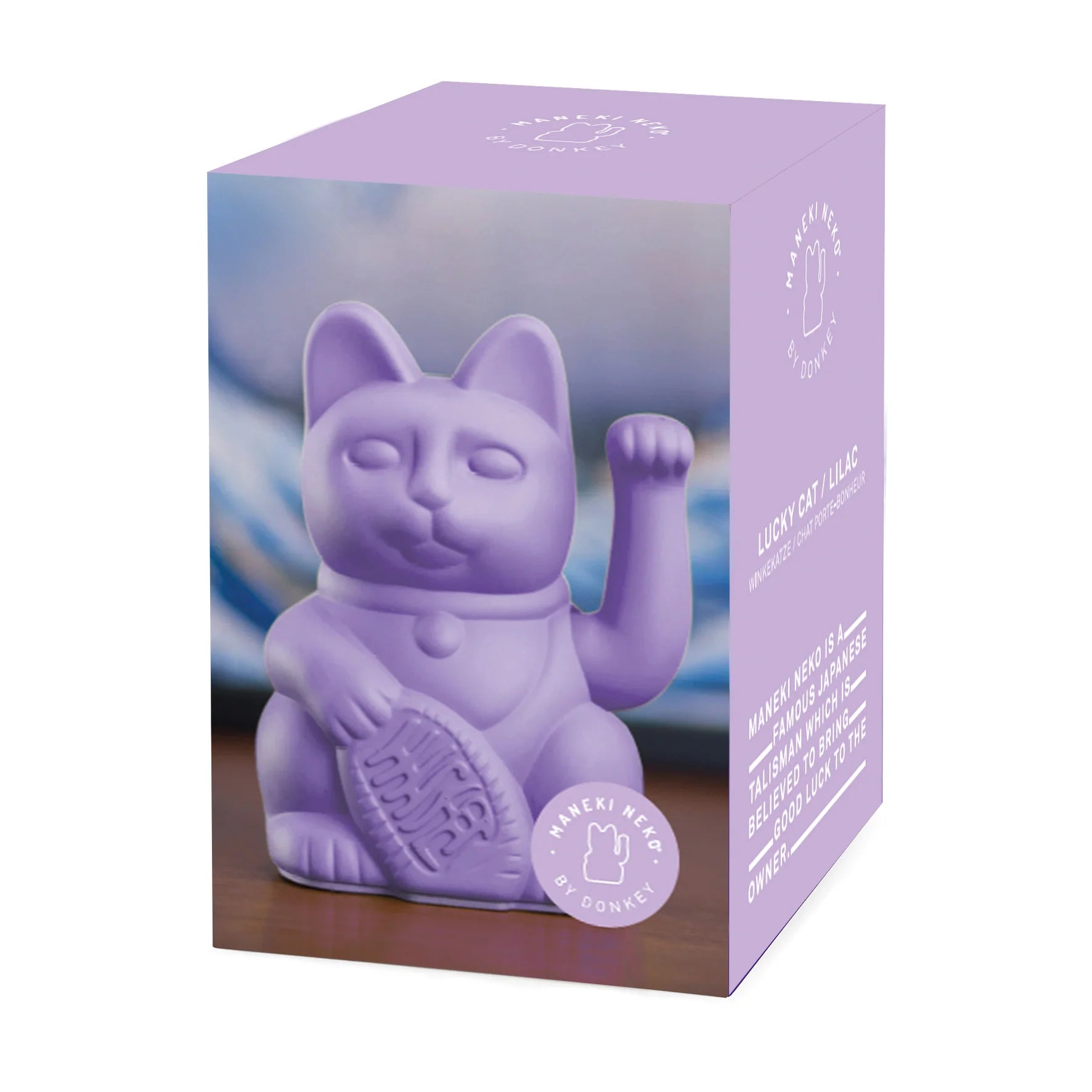 Lucky cat - optimism waving cat - lilac