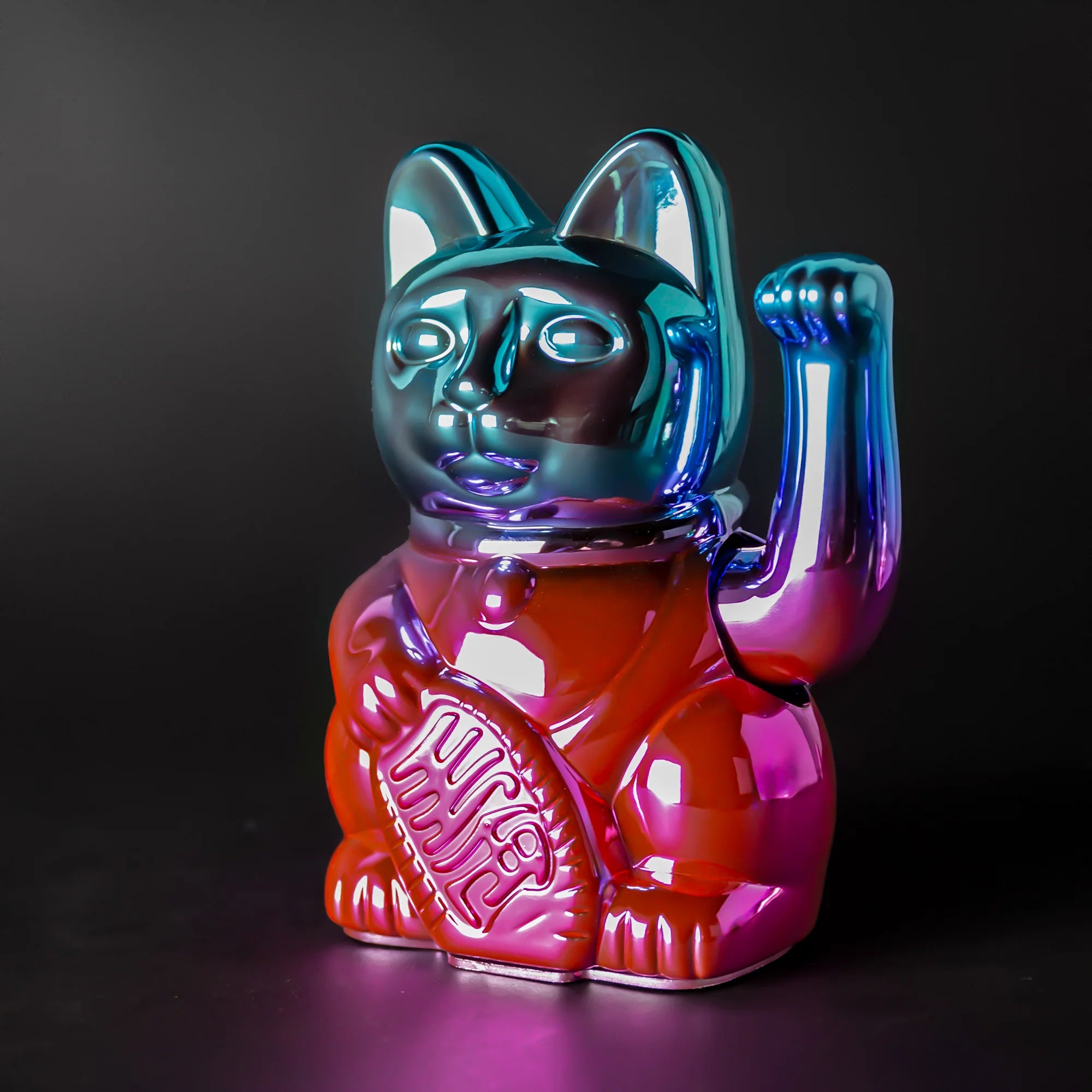 Lucky cat - player one waving cat - shiny blue/pink