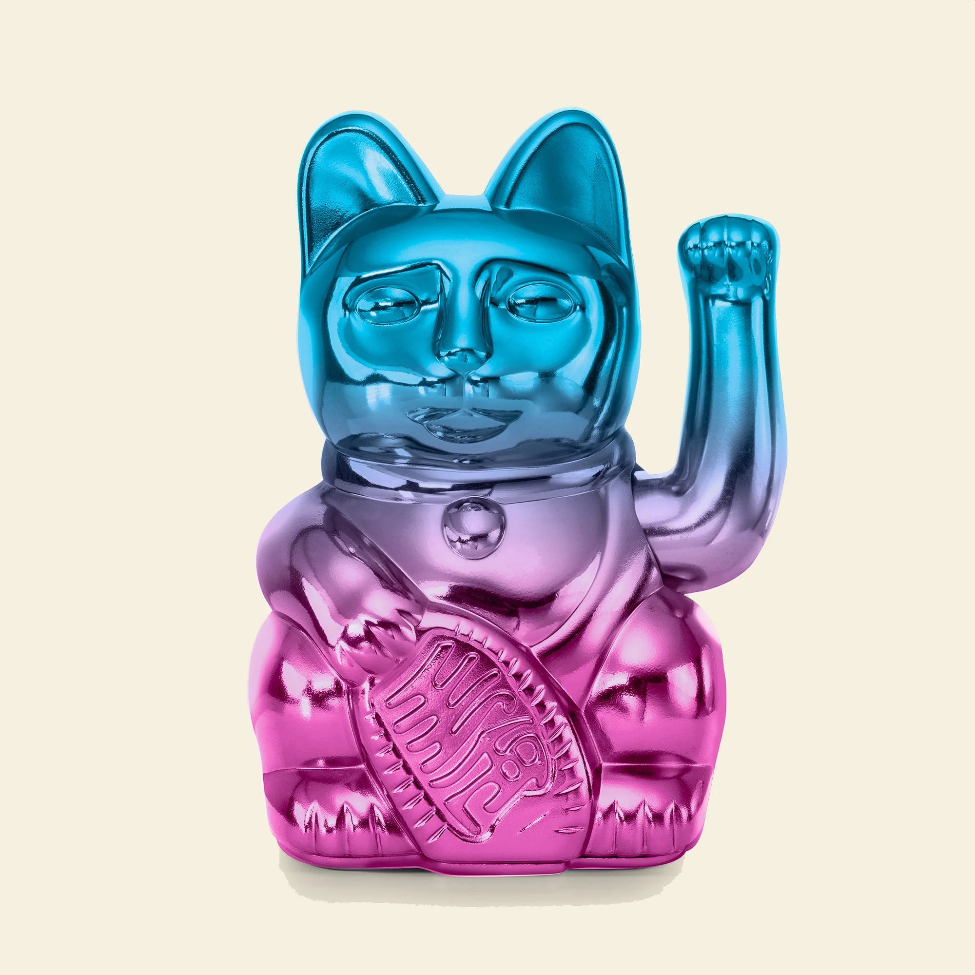 Lucky cat - player one waving cat - shiny blue/pink