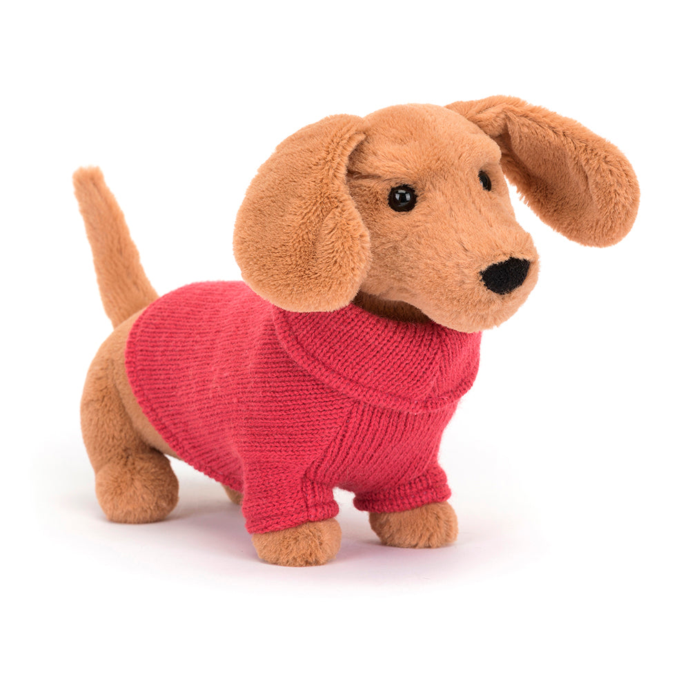 Jellycat - pink sweater Sausage Dog