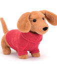 Jellycat - pink sweater Sausage Dog