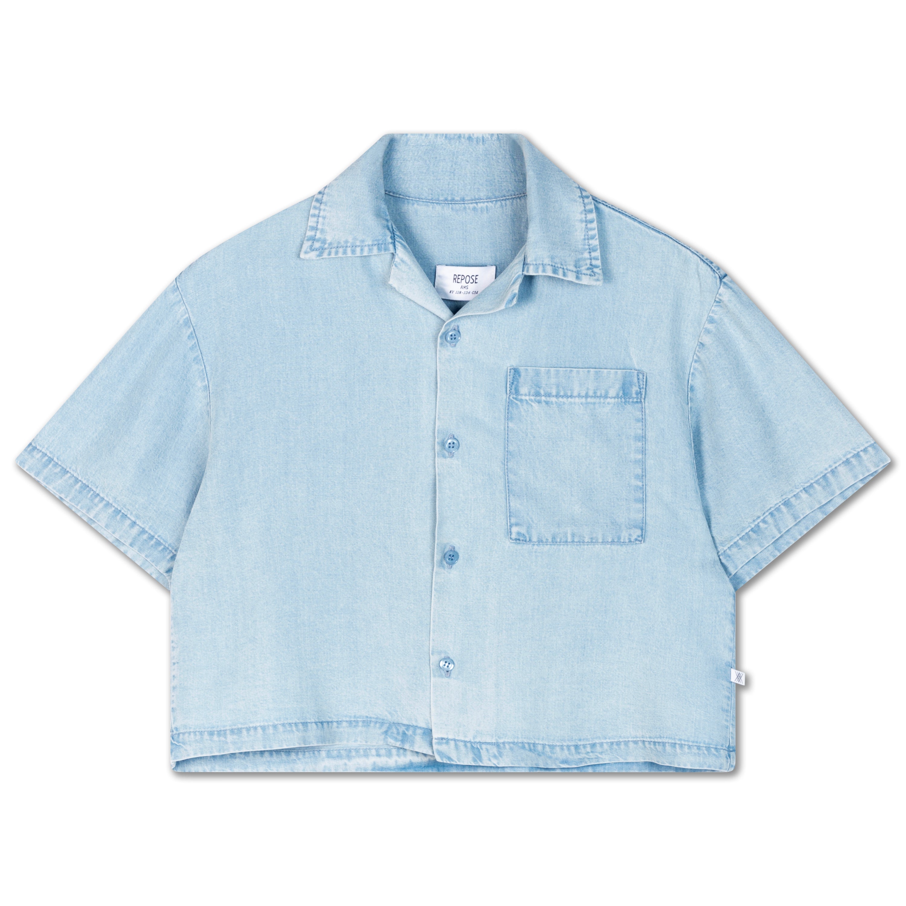 Repose Ams - cropped shirt - bleached blue