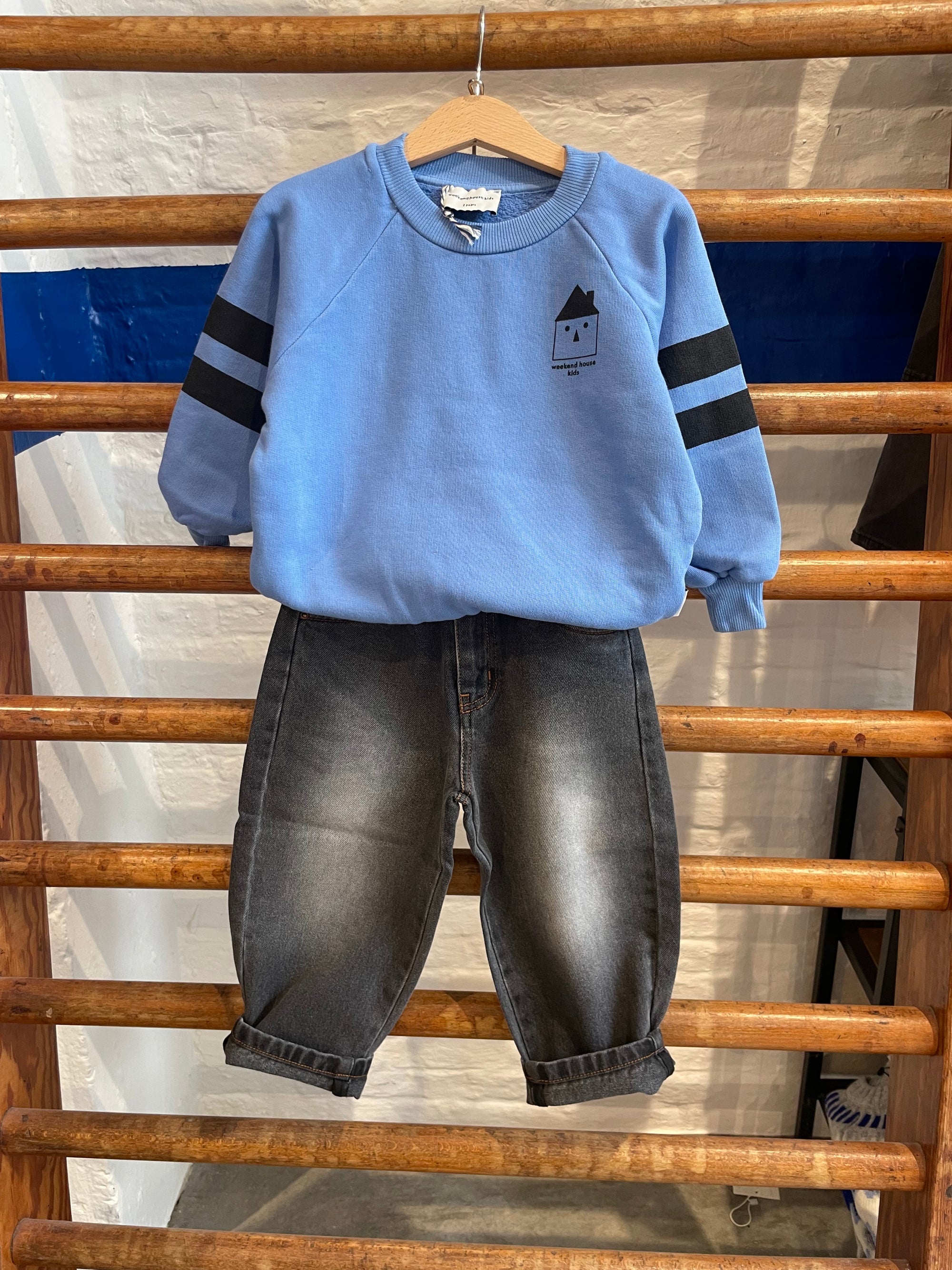 Weekend house kids - whk logo sweatshirt - soft blue