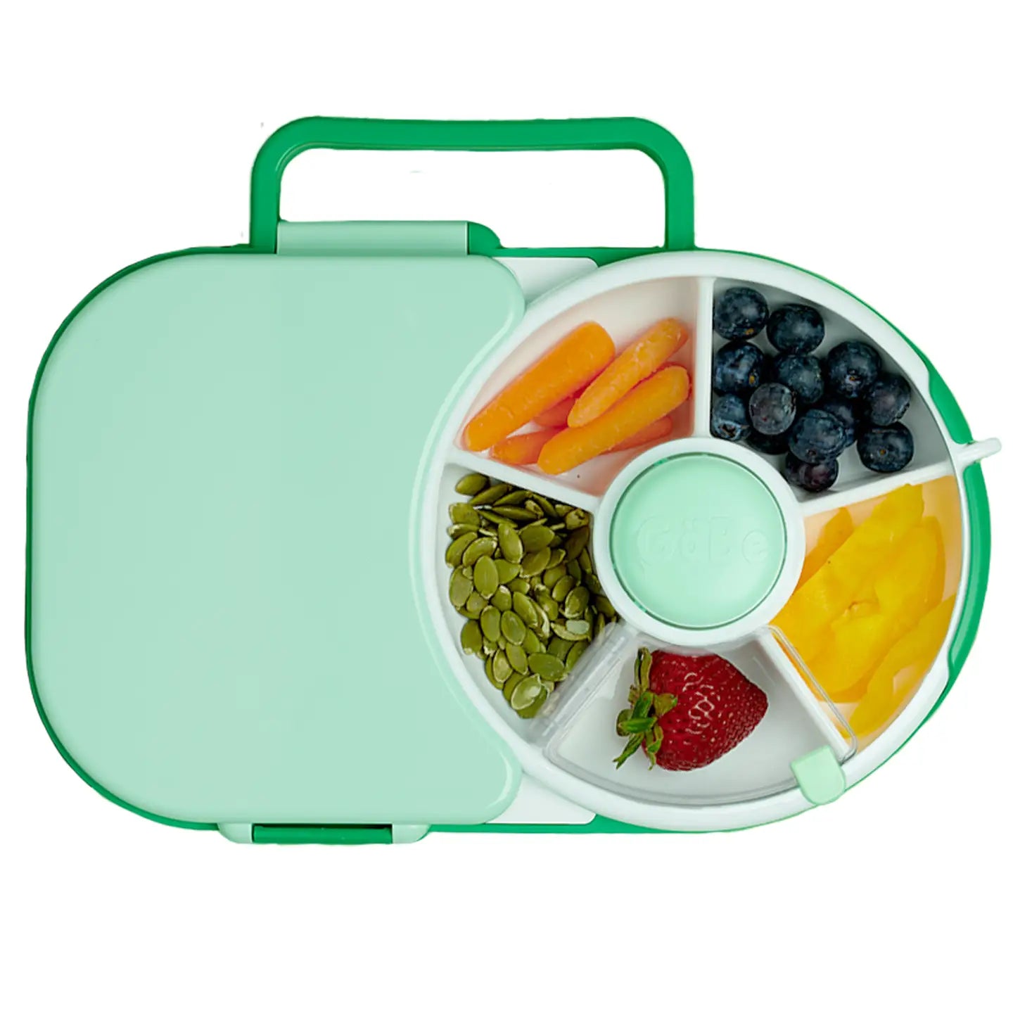 Gobe - lunchbox with snack spinner - sage green