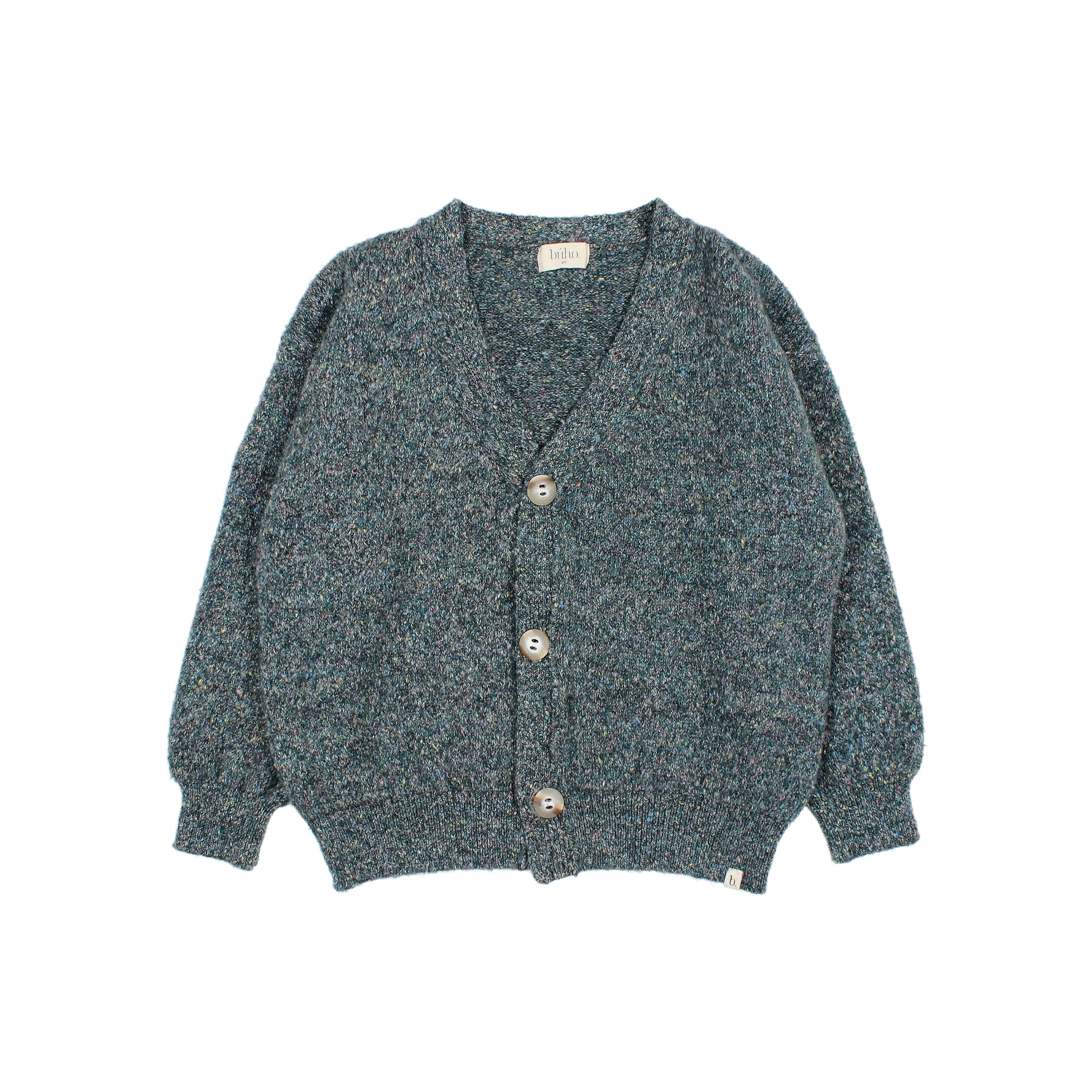 Buho - kids - melange cardigan - alpine green