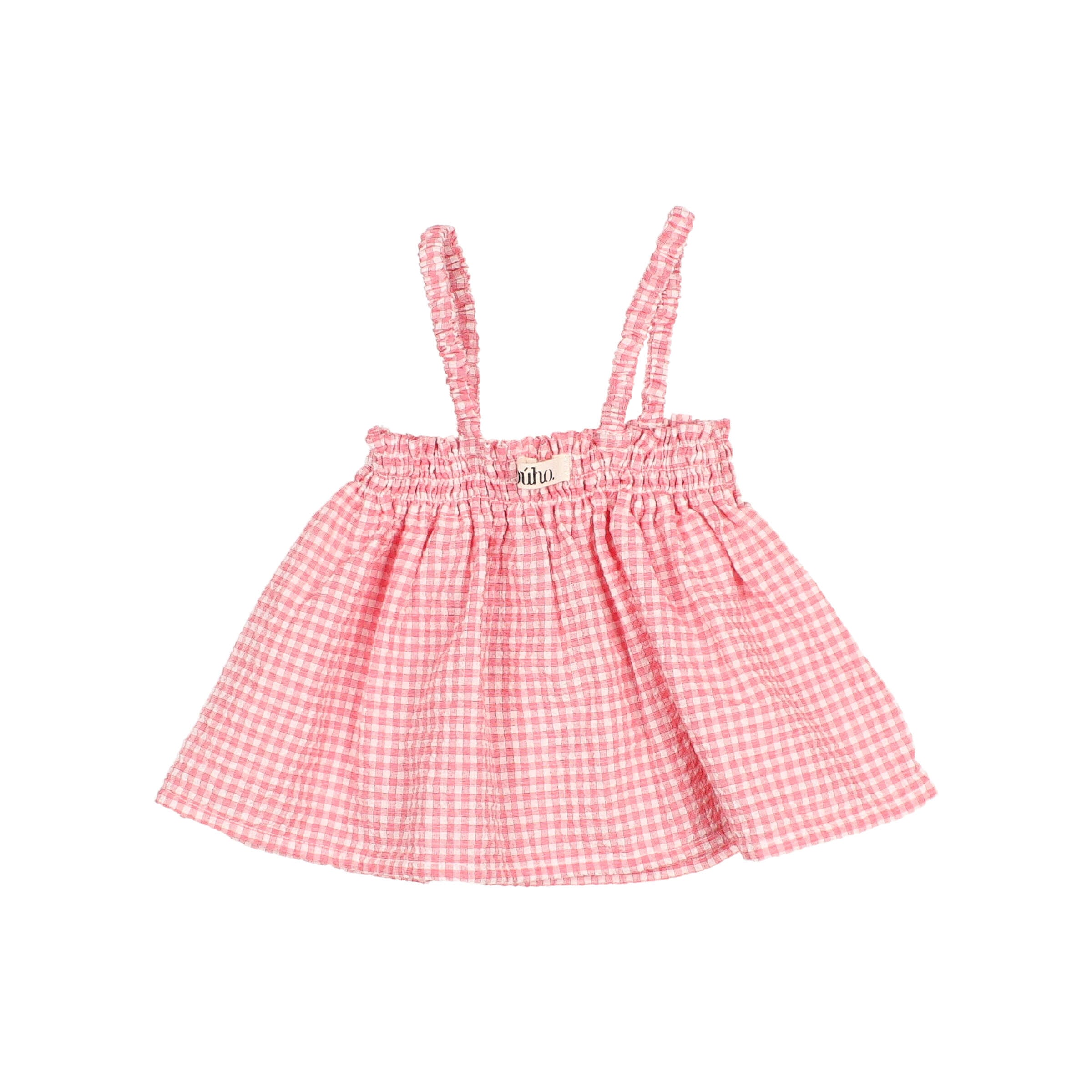 Buho - bb - gingham top - coral red