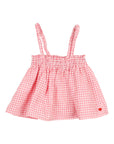 Buho - bb - gingham top - coral red