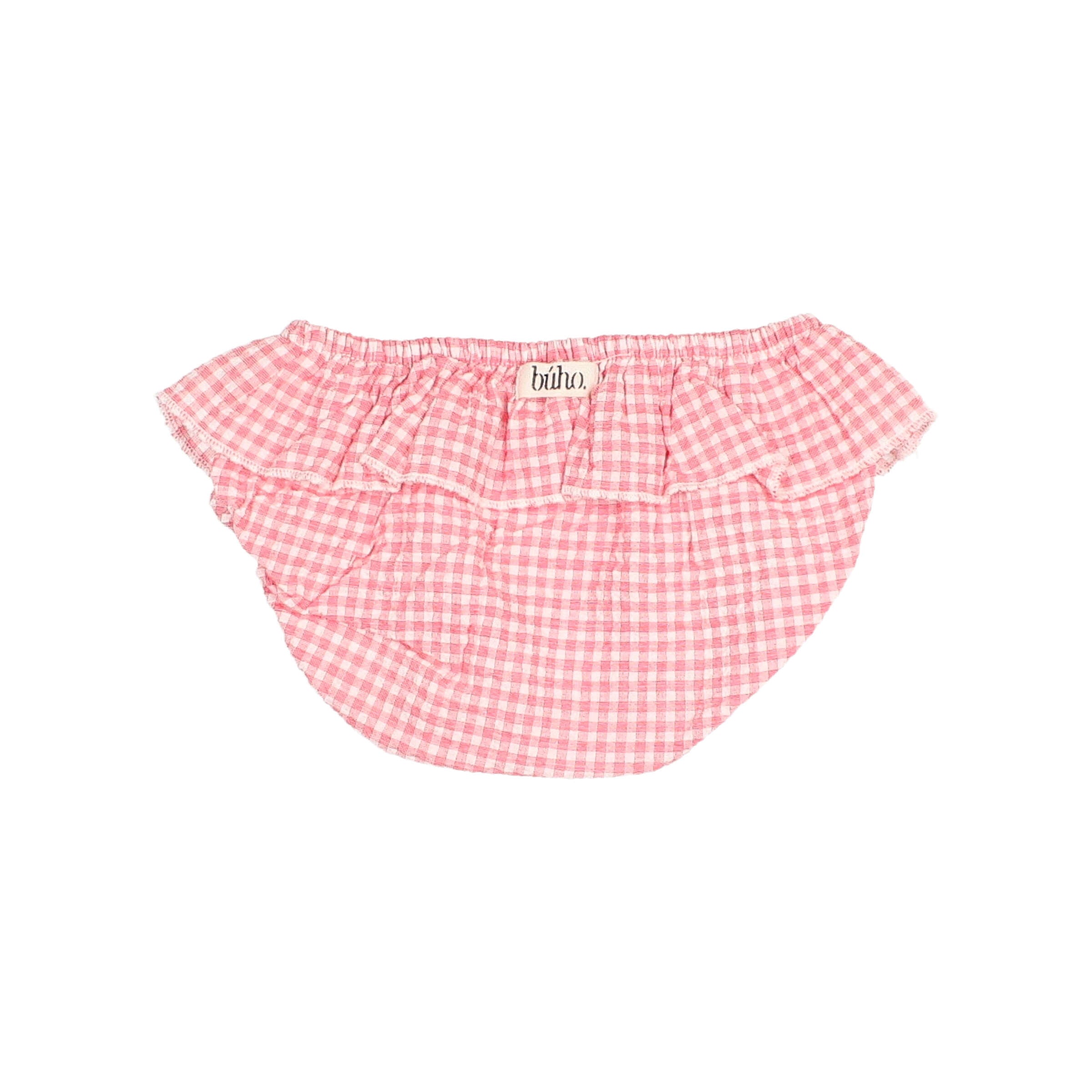 Buho - bb - gingham culotte - coral red