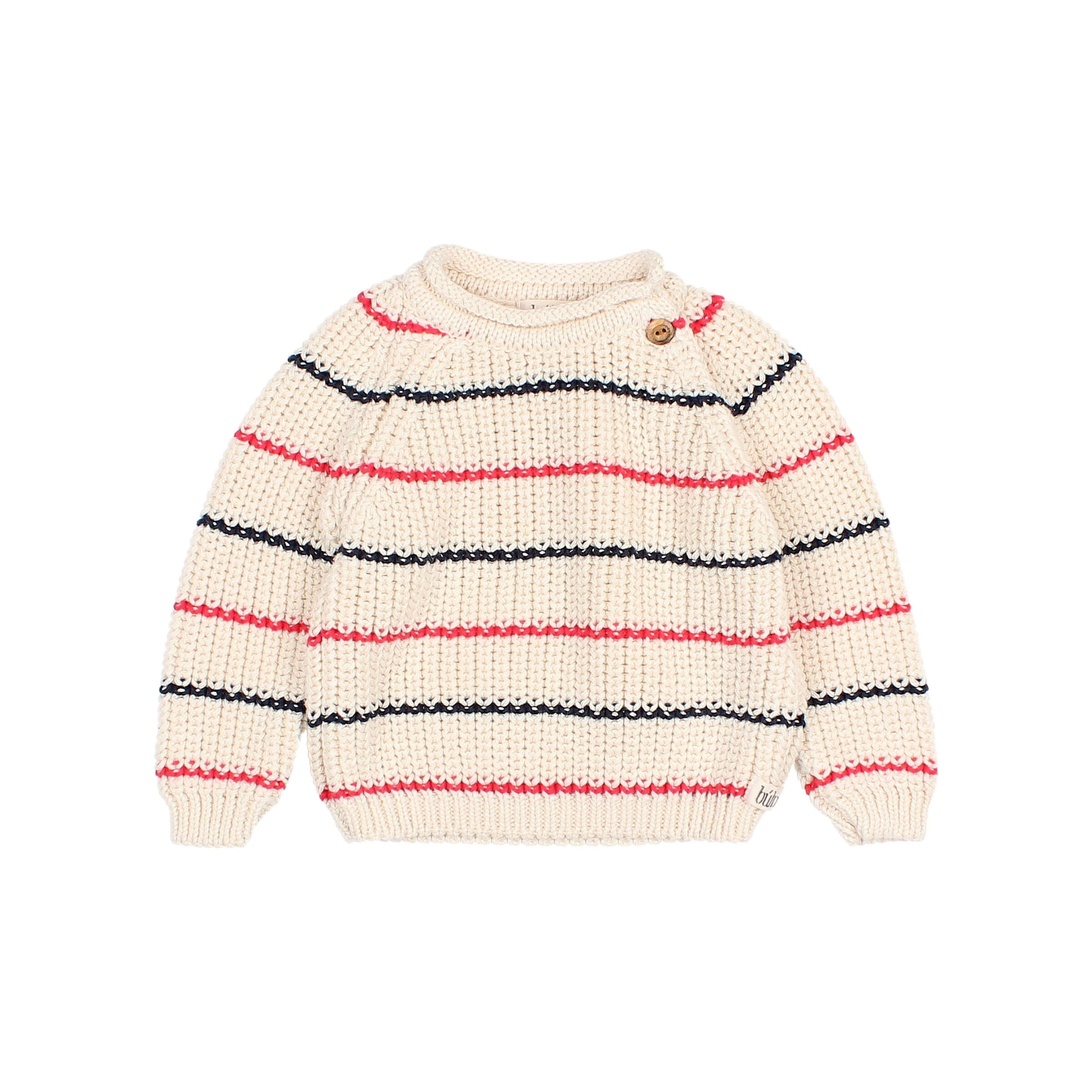 Buho - bb - marine jumper - stripes ivory