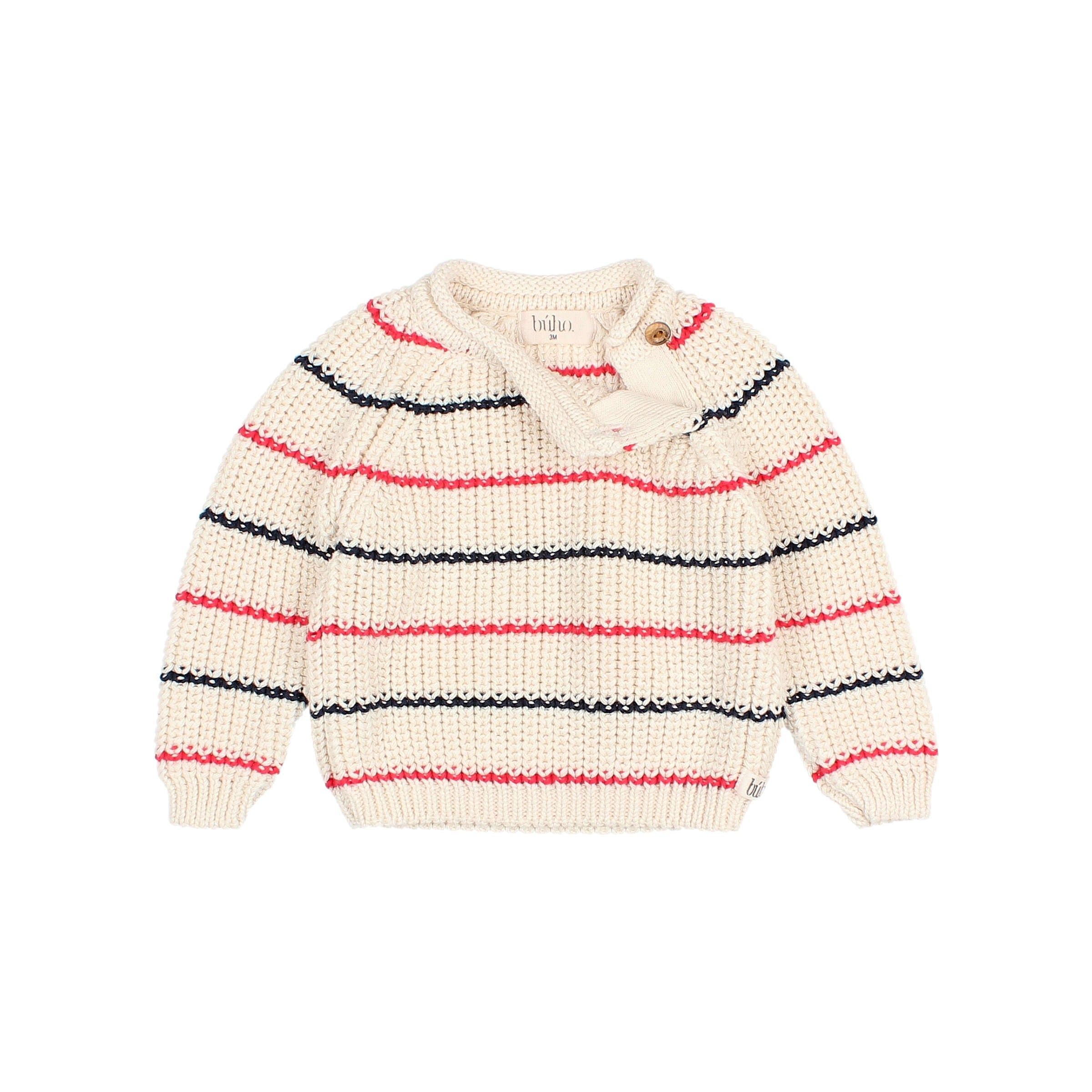 Buho - bb - marine jumper - stripes ivory