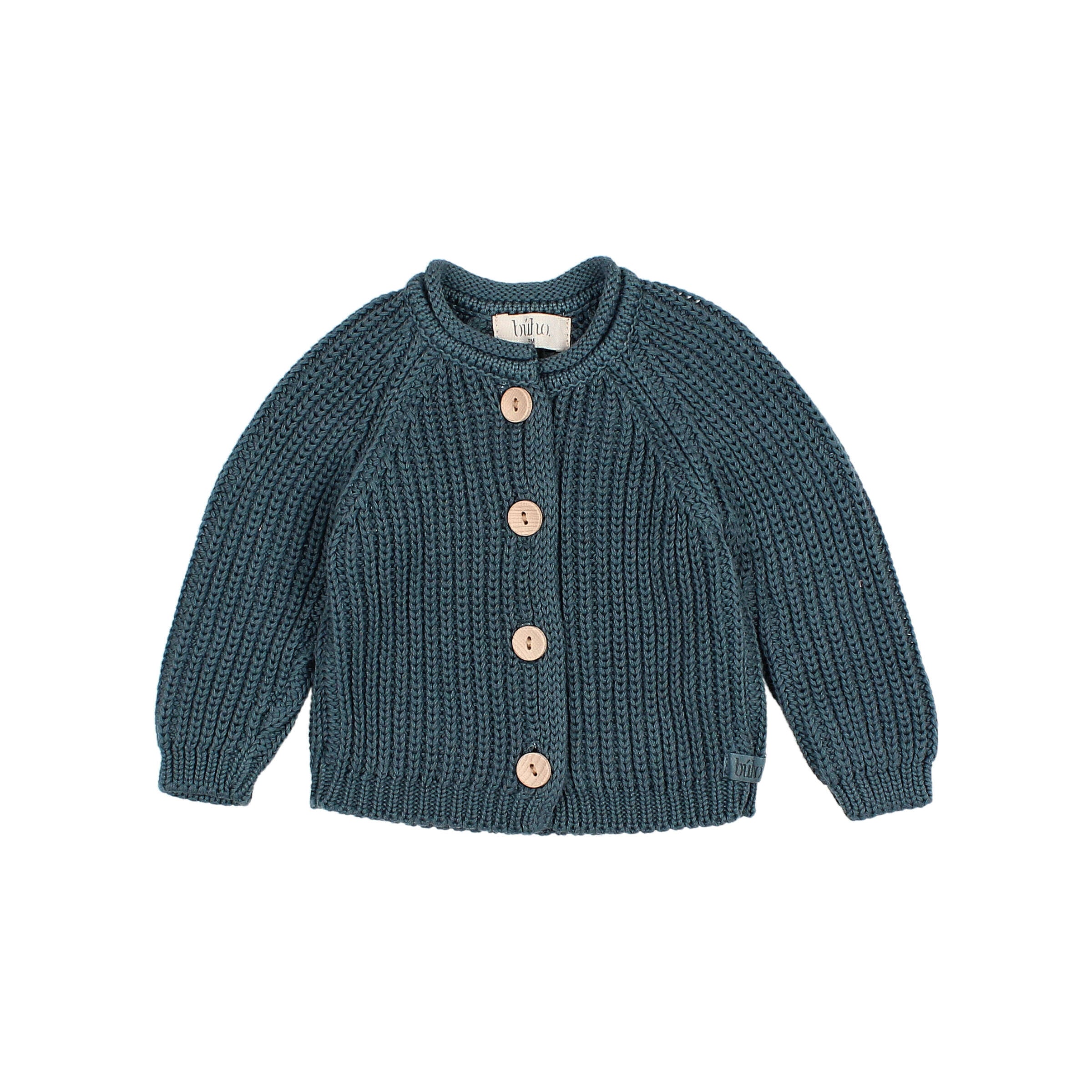 Buho - bb - cotton knit cardigan - blue teal