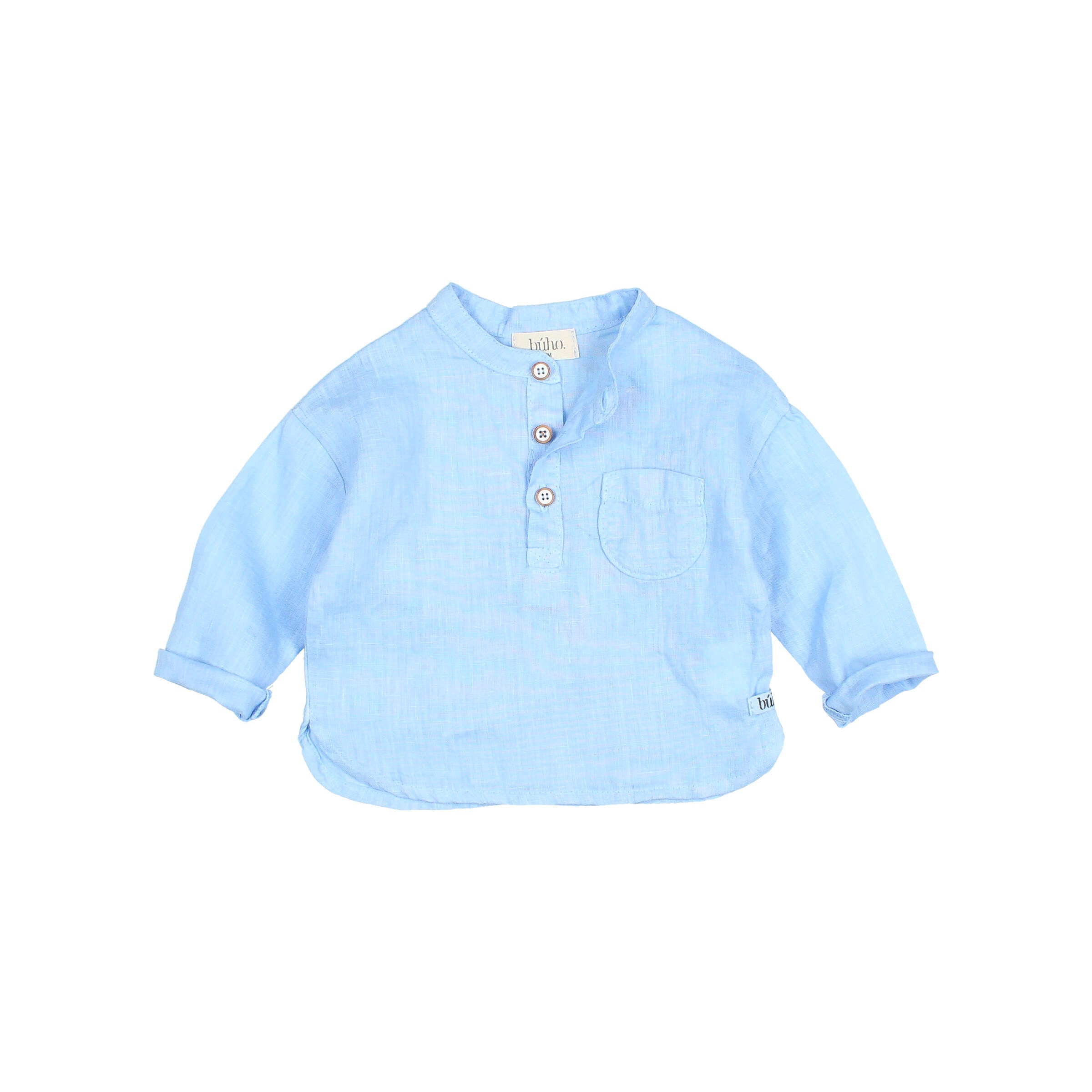 Buho - bb - linen kurta shirt - provence blue