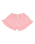 Buho - kids - gingham shorts - coral red