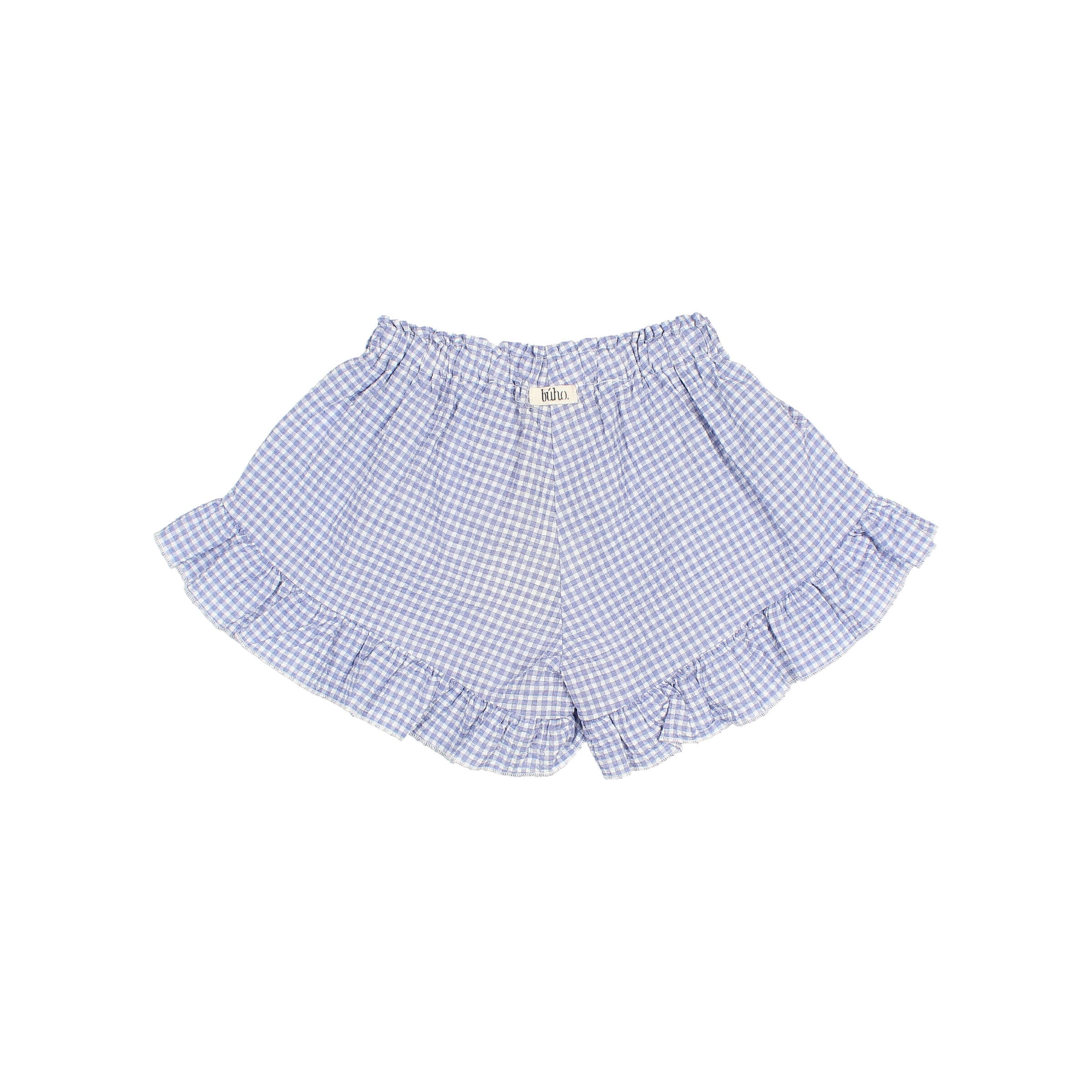 Buho - kids - gingham shorts - royal blue