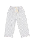 Buho - kids - stripes pants - white