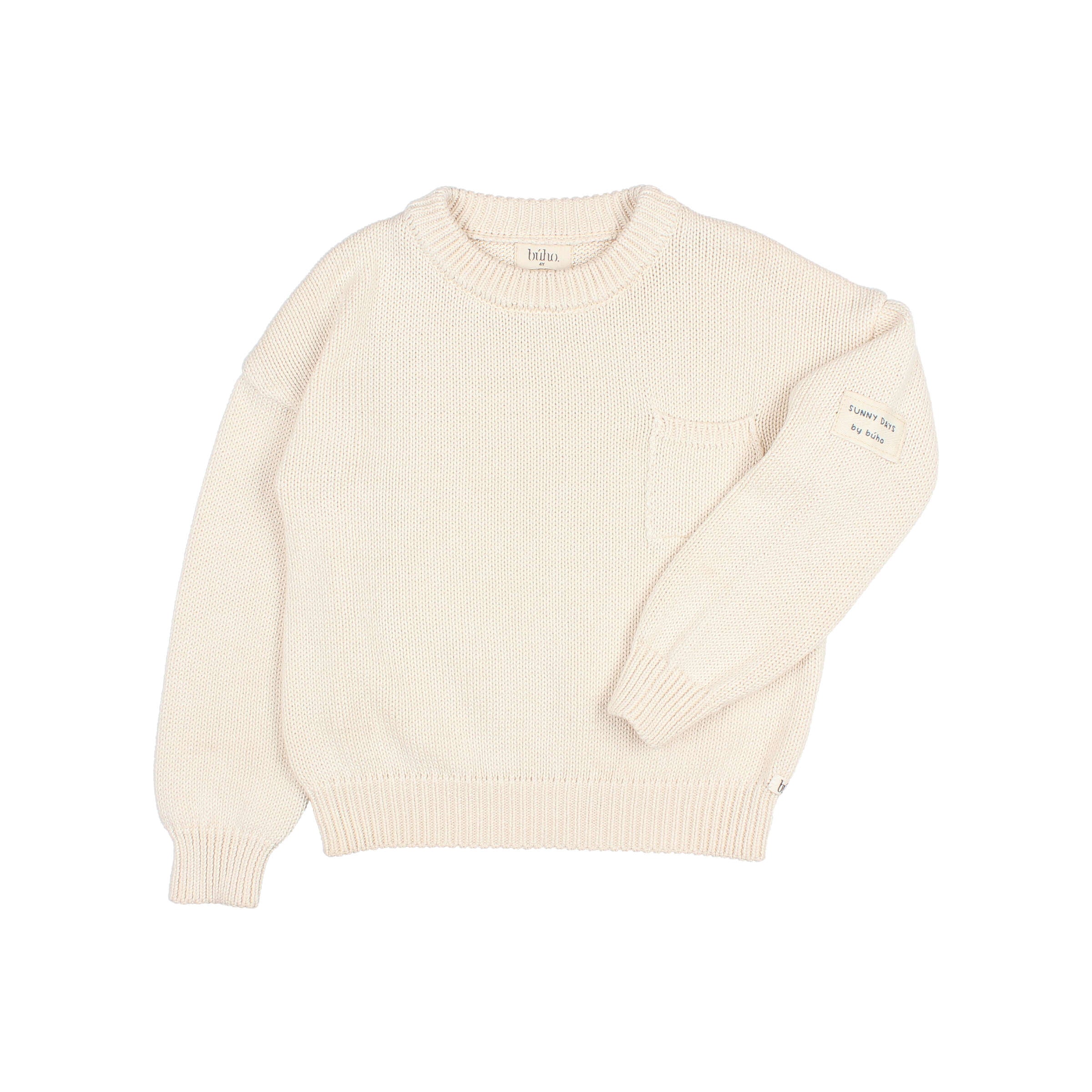 Buho - kids - cotton knit jumper - ecru