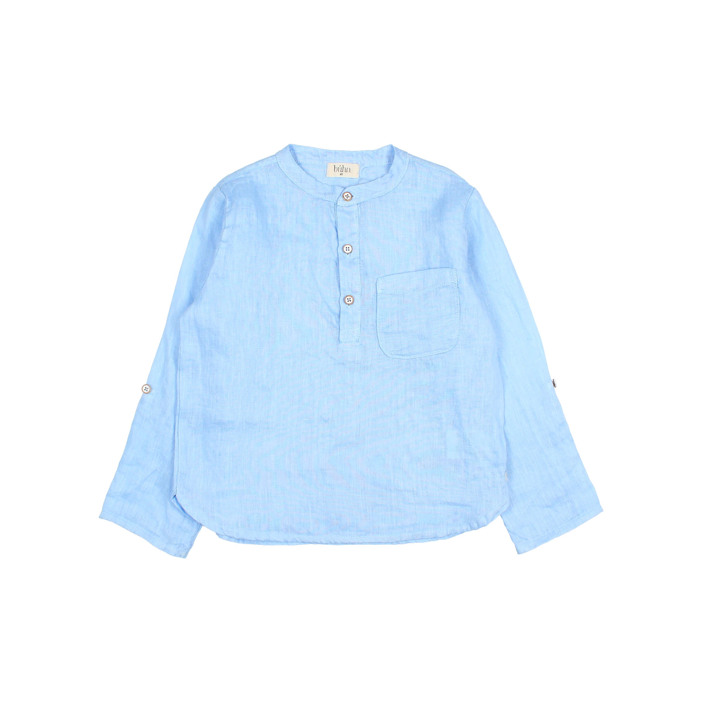 Buho - kids - linen kurta shirt - provence blue