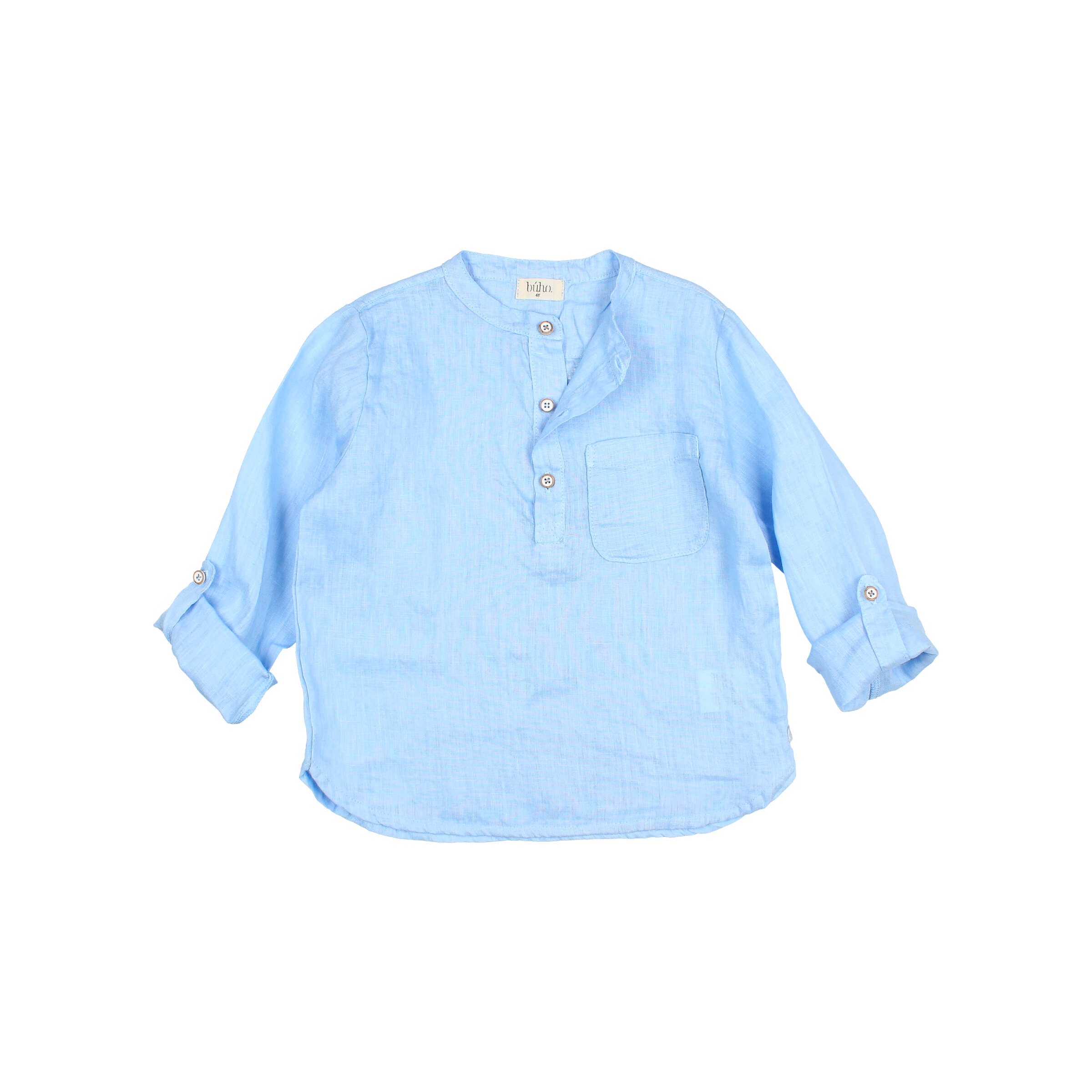 Buho - kids - linen kurta shirt - provence blue