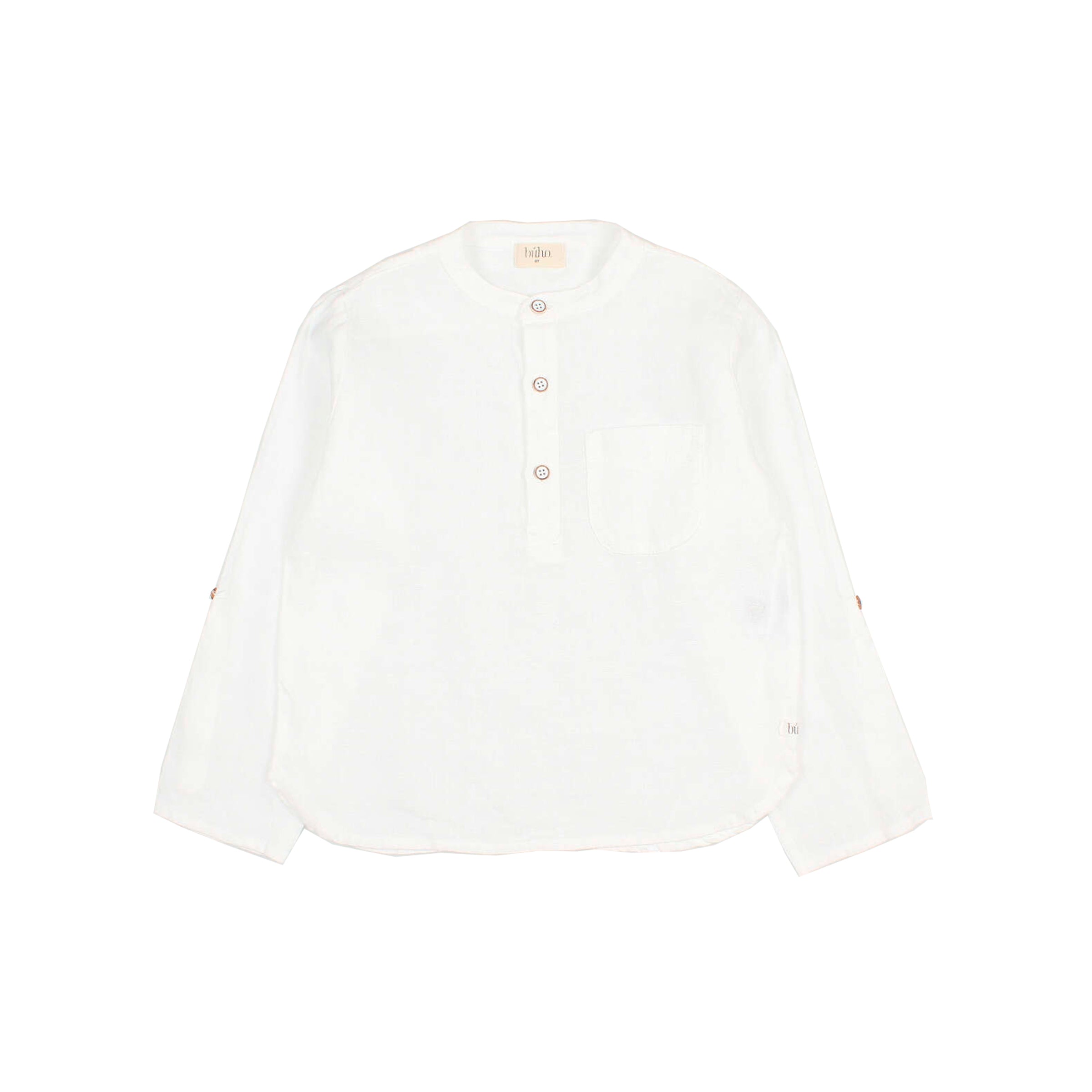 Buho - kids - linen kurta shirt - white