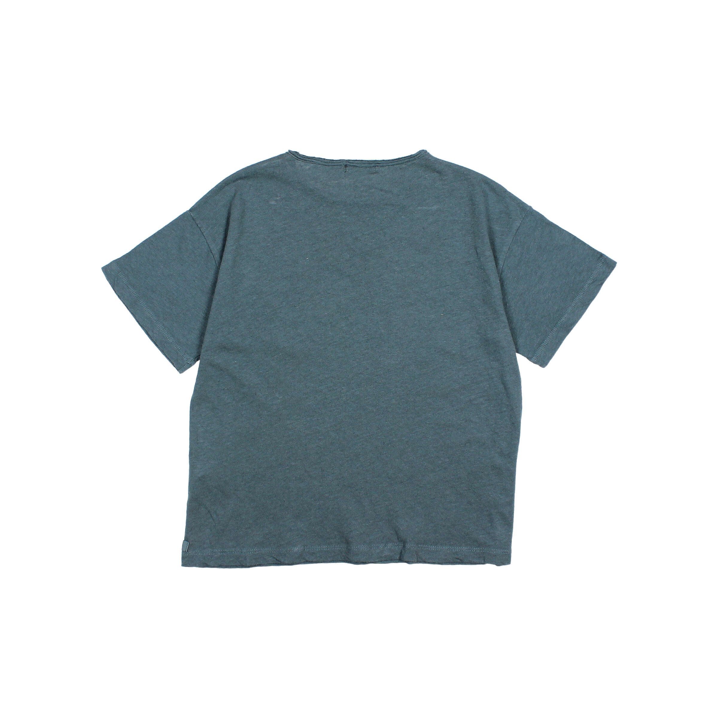 Buho - kids - pocket linen t-shirt - blue teal