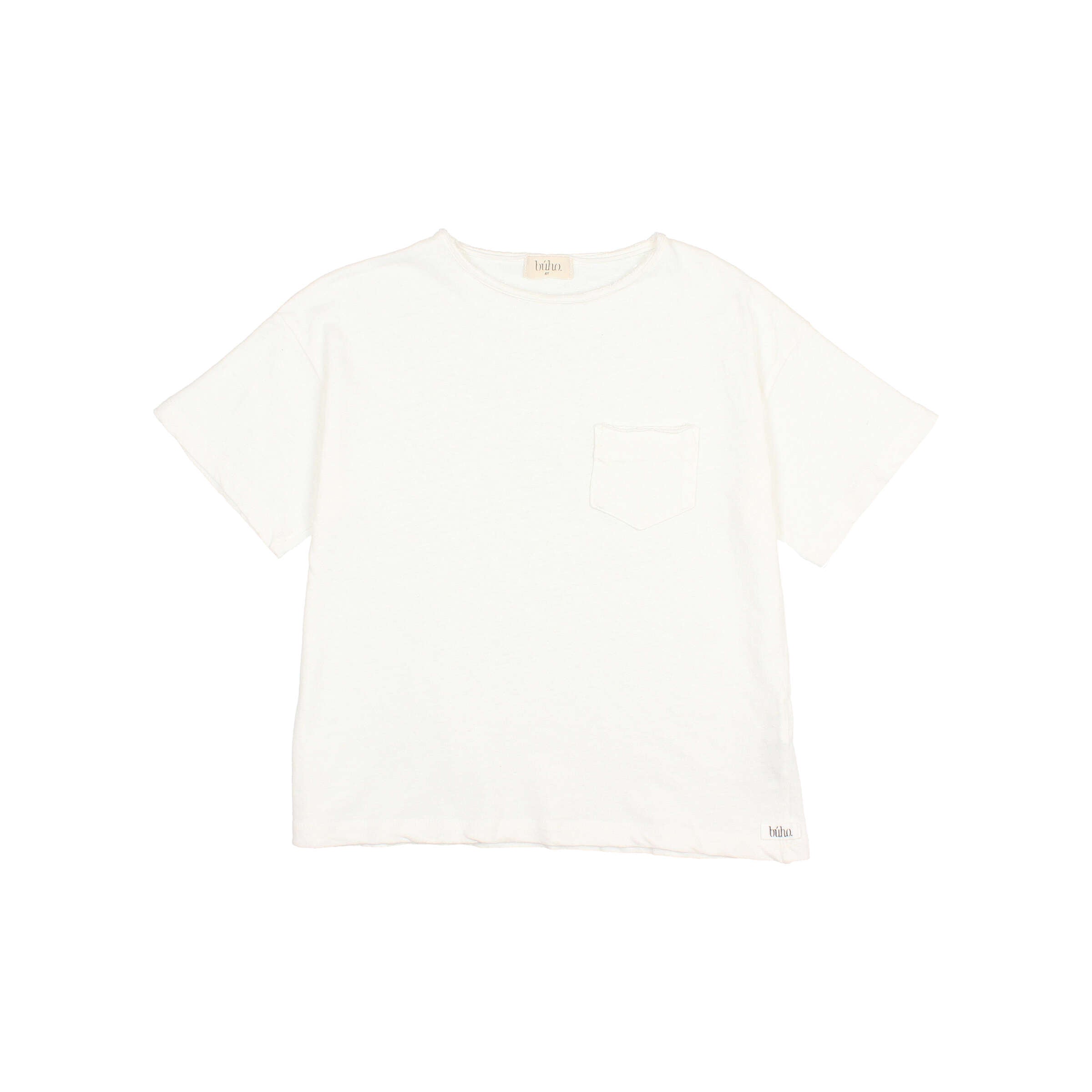 Buho - kids - pocket linen t-shirt - white