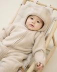 Huttelihut - 100% merino wool pram suit - camel melange