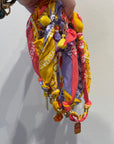 bandana necklace - heart - purple/pinkorange/yellow