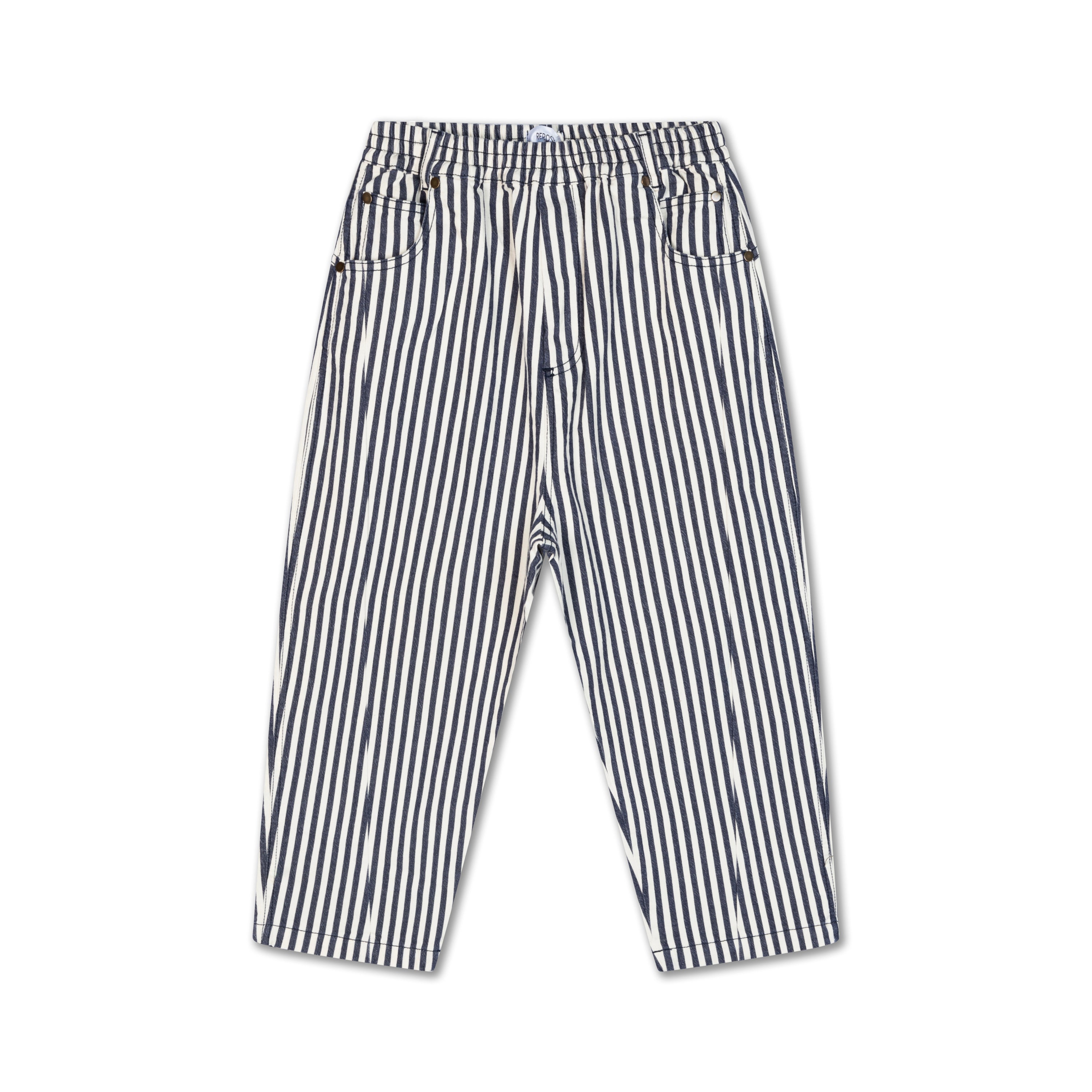 Repose Ams - wide pants - navy stripe