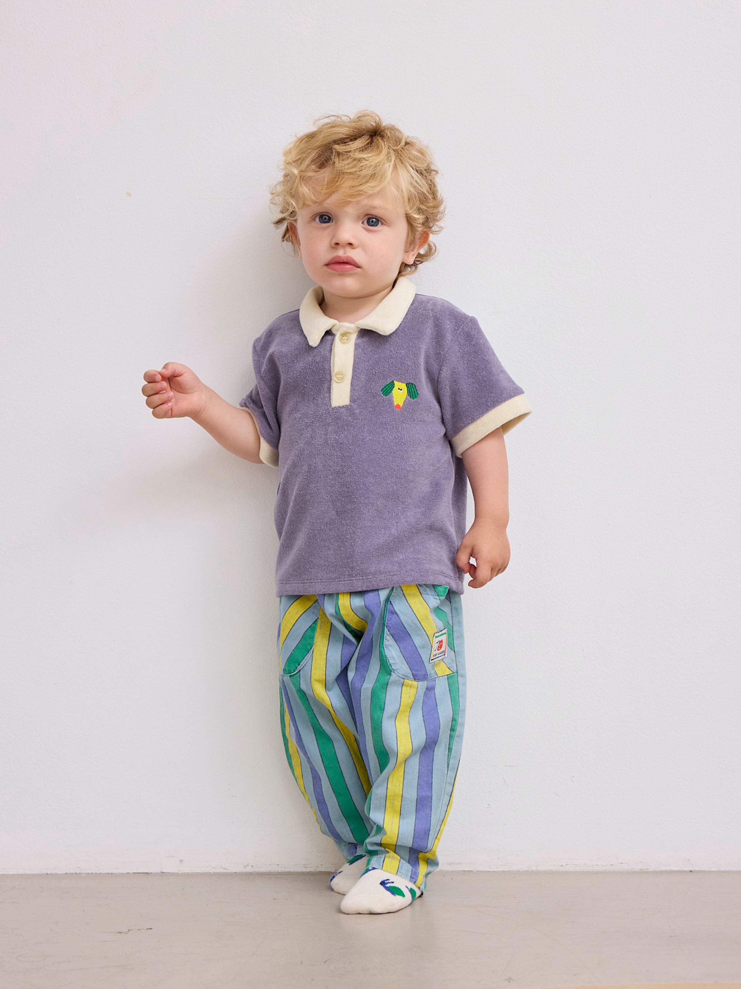 Bobo Choses - baby - multicolor stripes denim pants