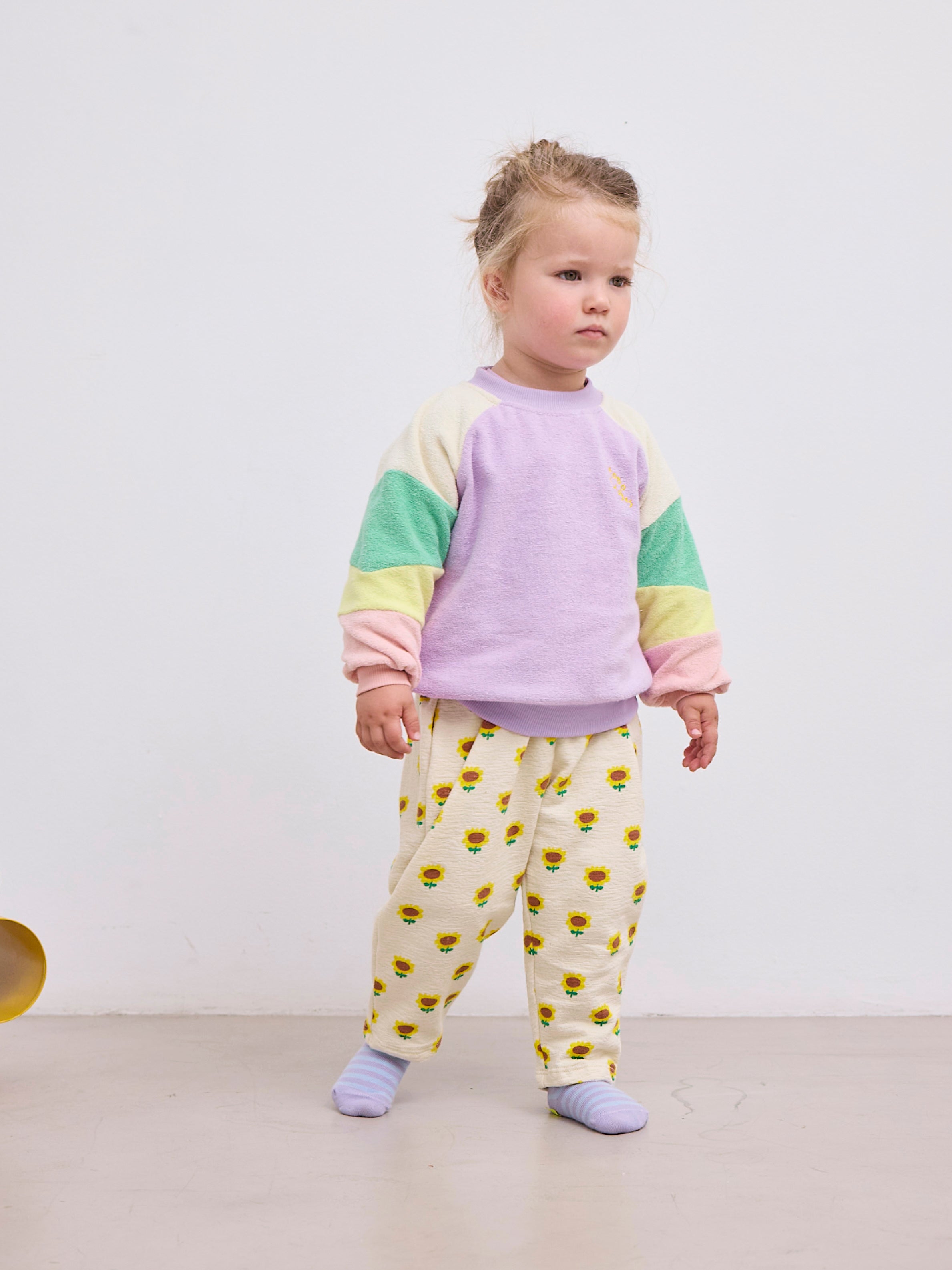 Bobo Choses - baby - lila colorblock terry sweatshirt