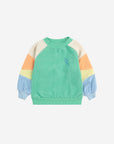 Bobo Choses - baby - green colorblock terry sweatshirt