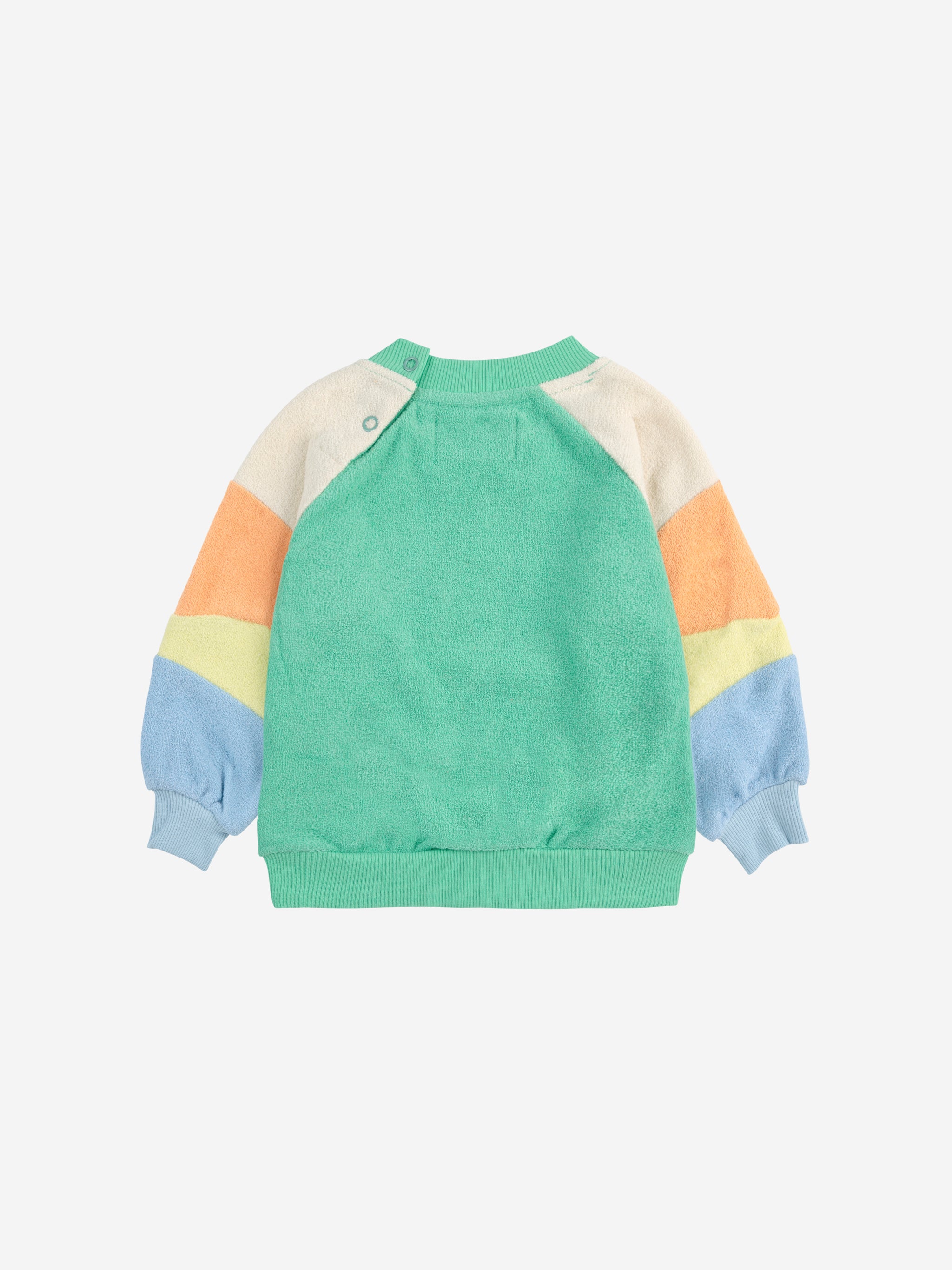 Bobo Choses - baby - green colorblock terry sweatshirt