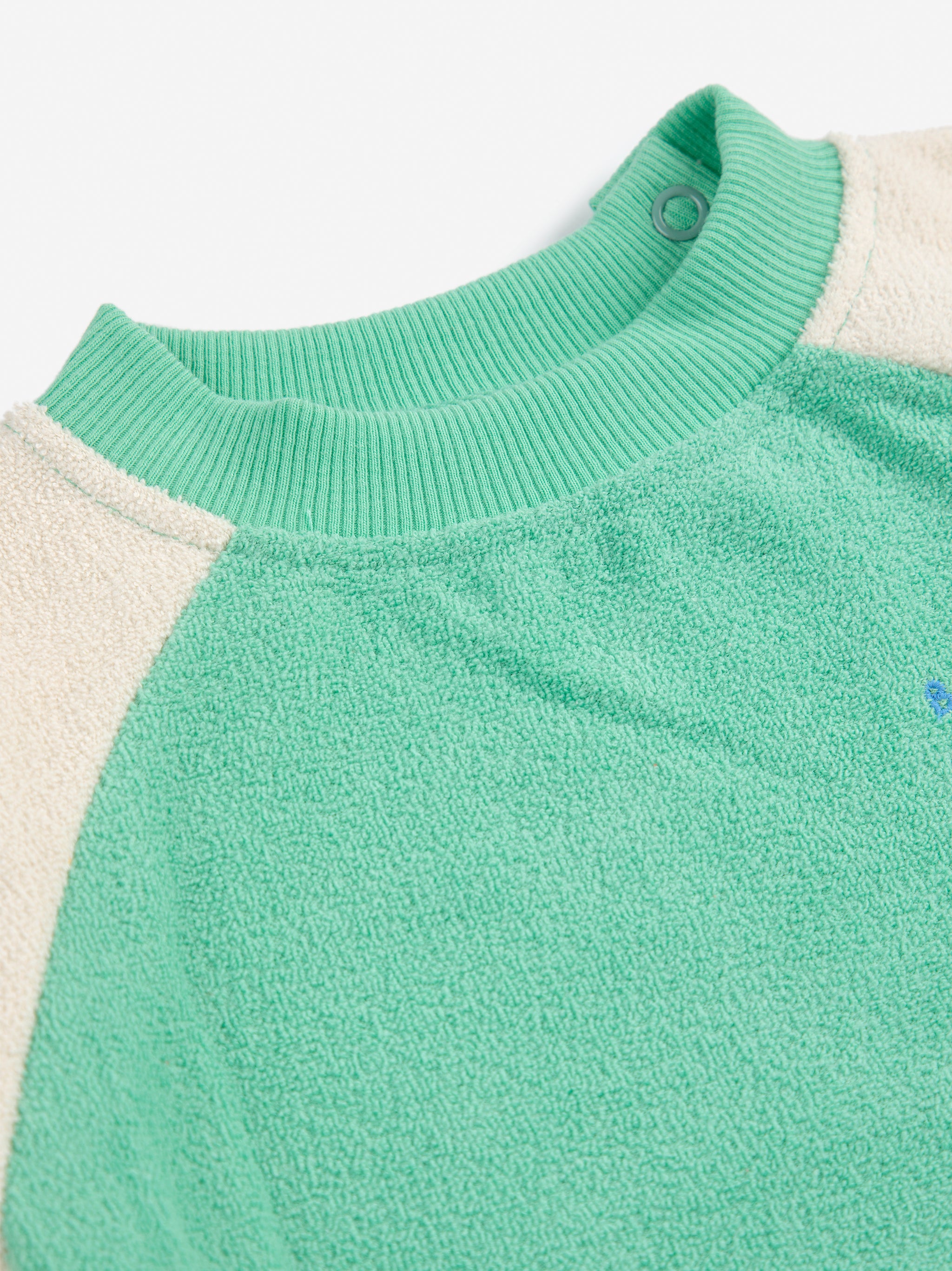 Bobo Choses - baby - green colorblock terry sweatshirt