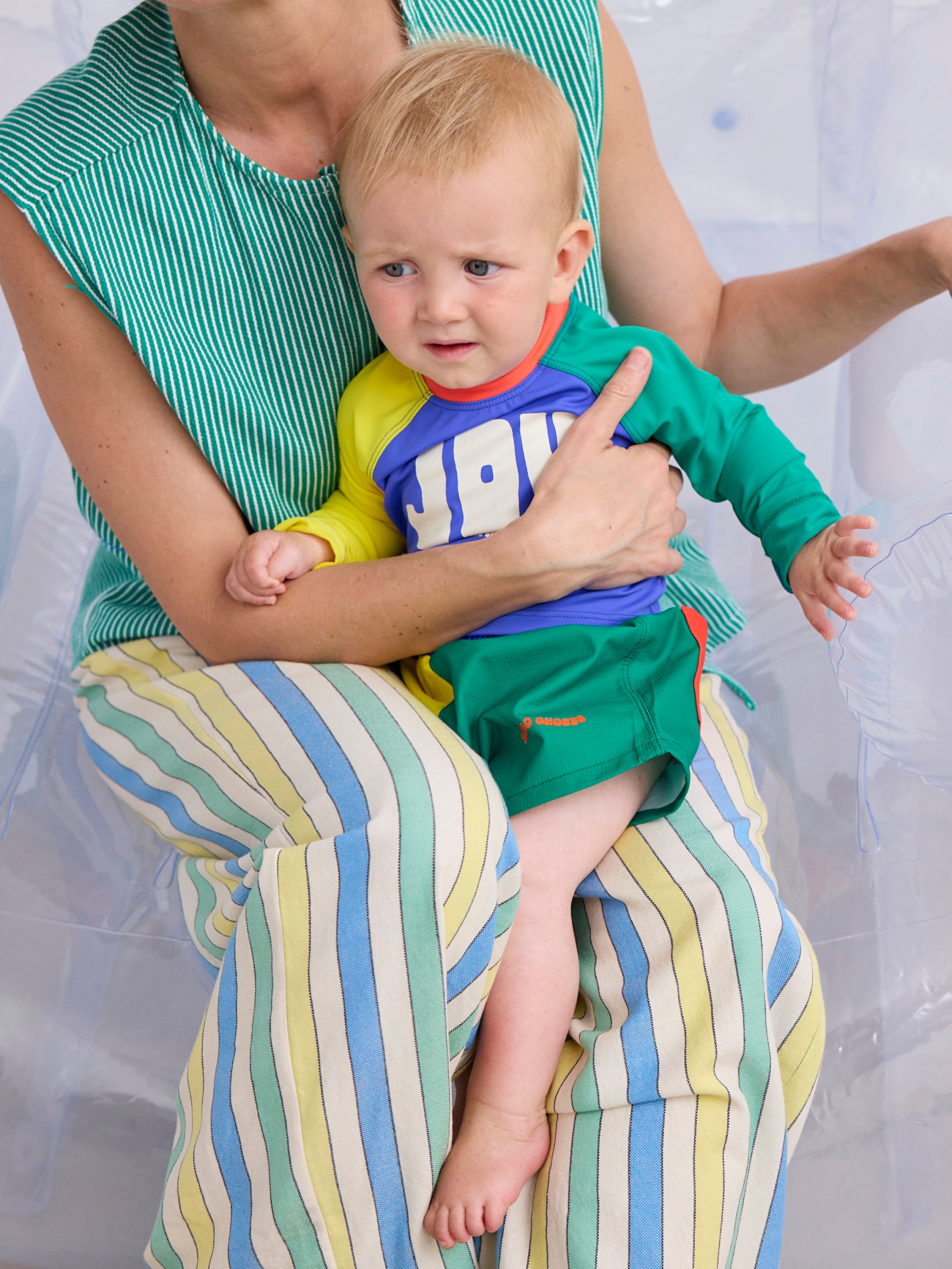 Bobo Choses - baby - colorblock swim trunks