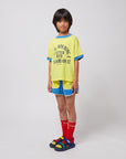 Bobo Choses - kids - blue colorblock terry shorts