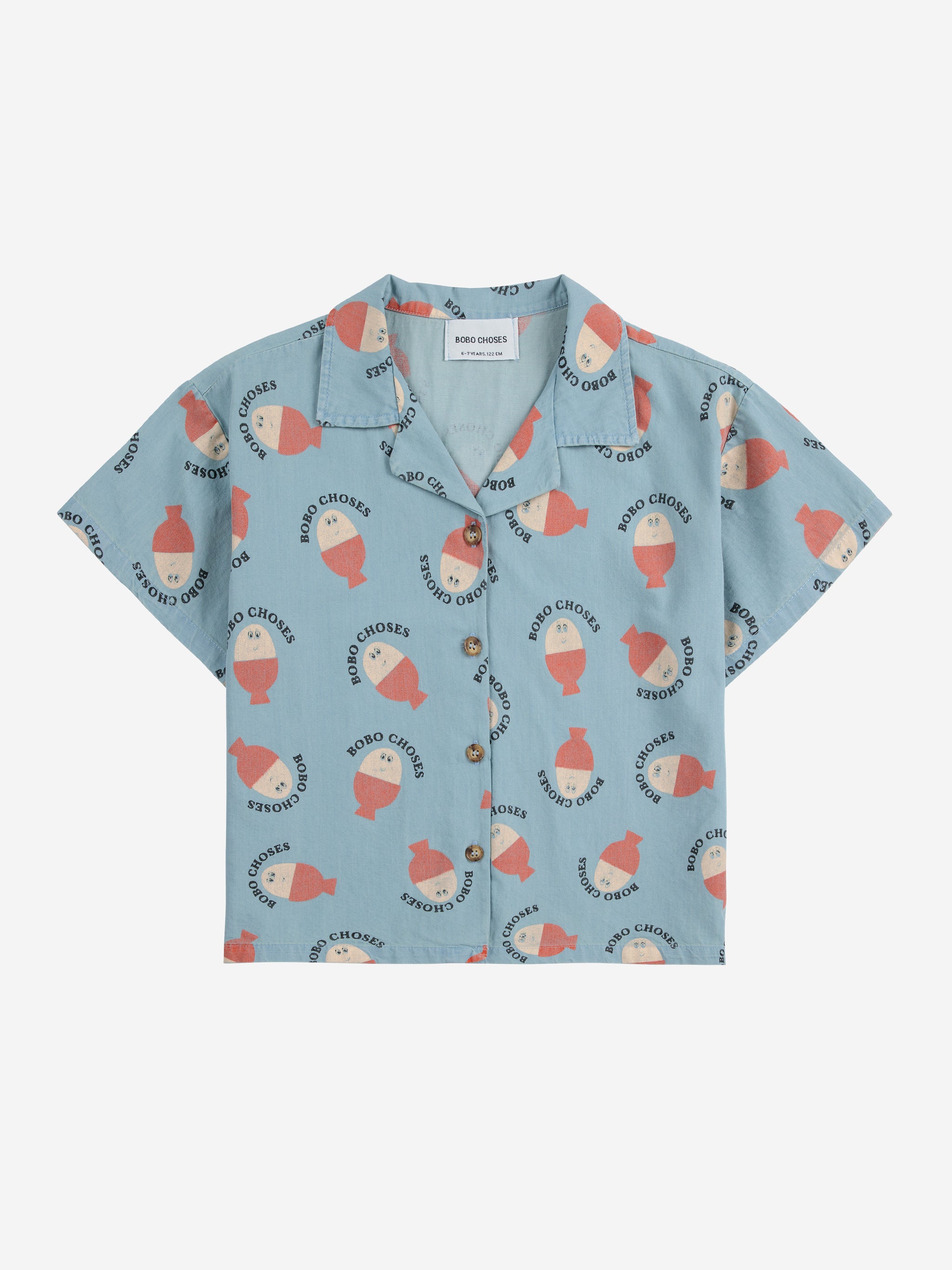 Bobo Choses - kids - morning egg allover denim shirt