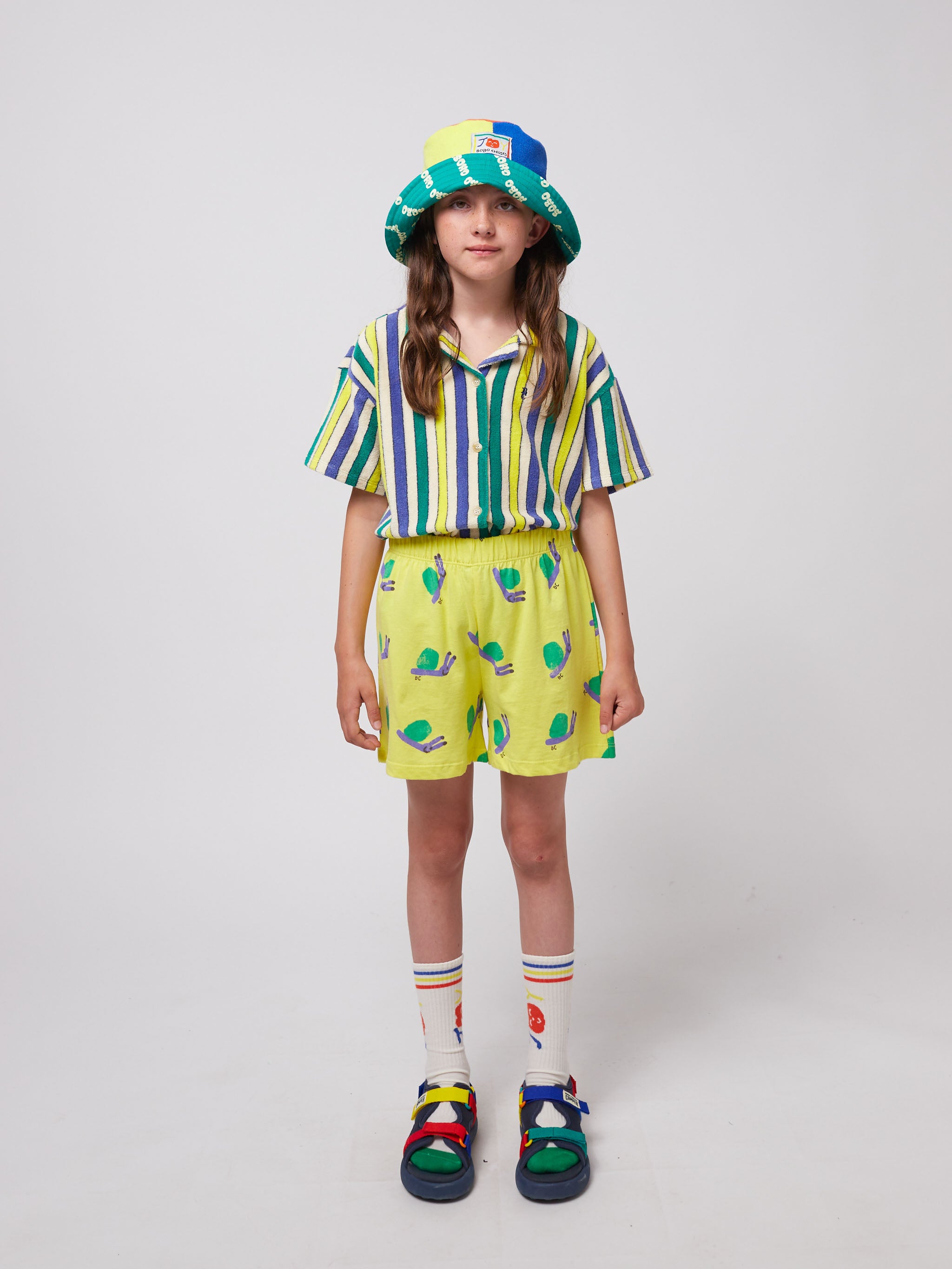 Bobo Choses - kids - multicolor stripes terry shirt