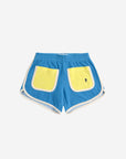 Bobo Choses - kids - blue colorblock terry shorts